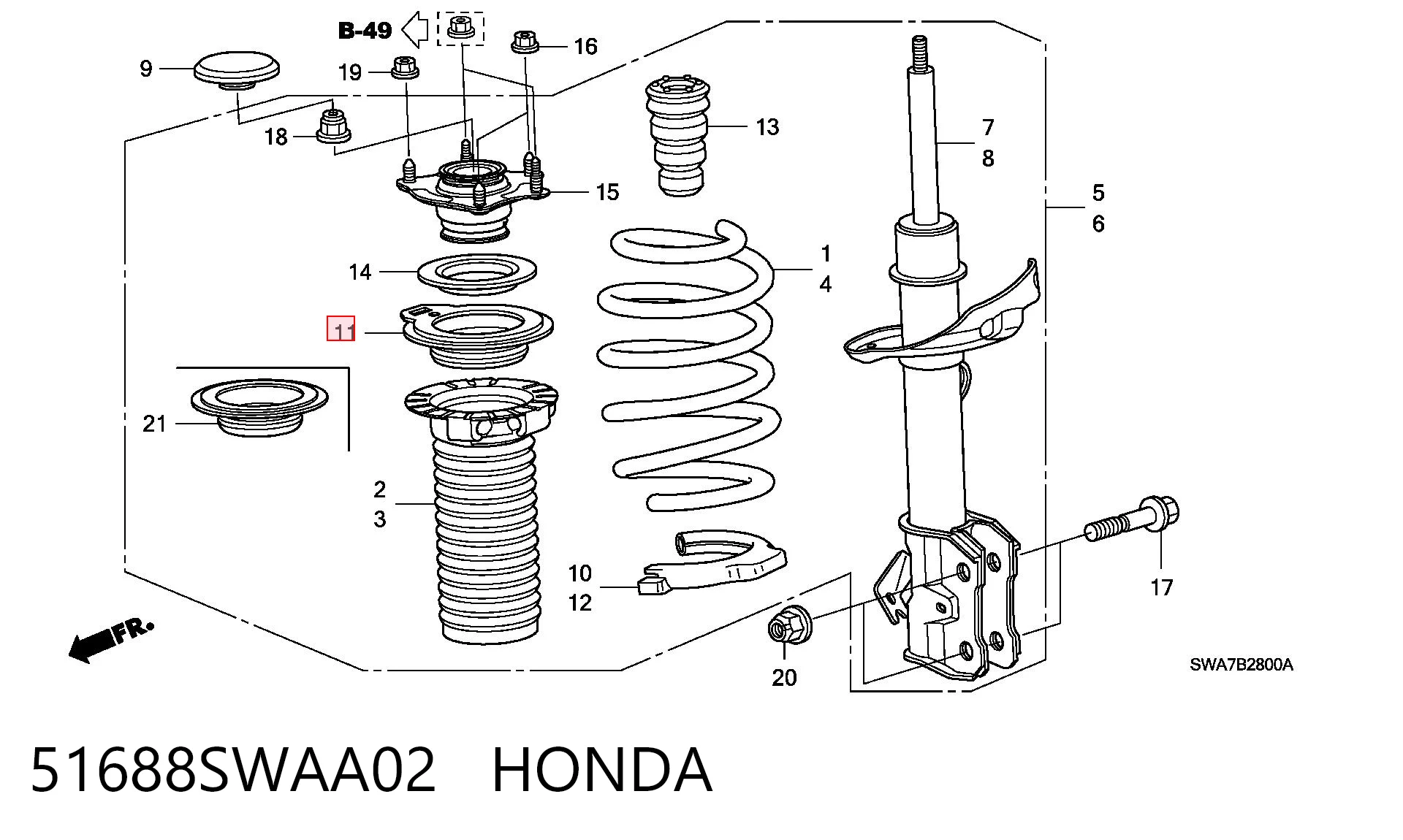 51688SWAA02 Honda 