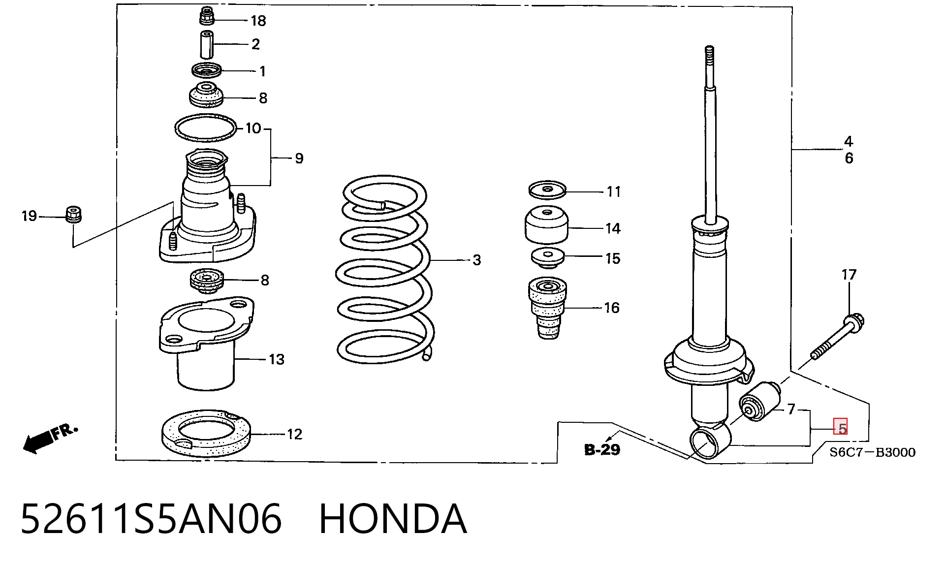 52611S5AN06 Honda Амортизатори задні