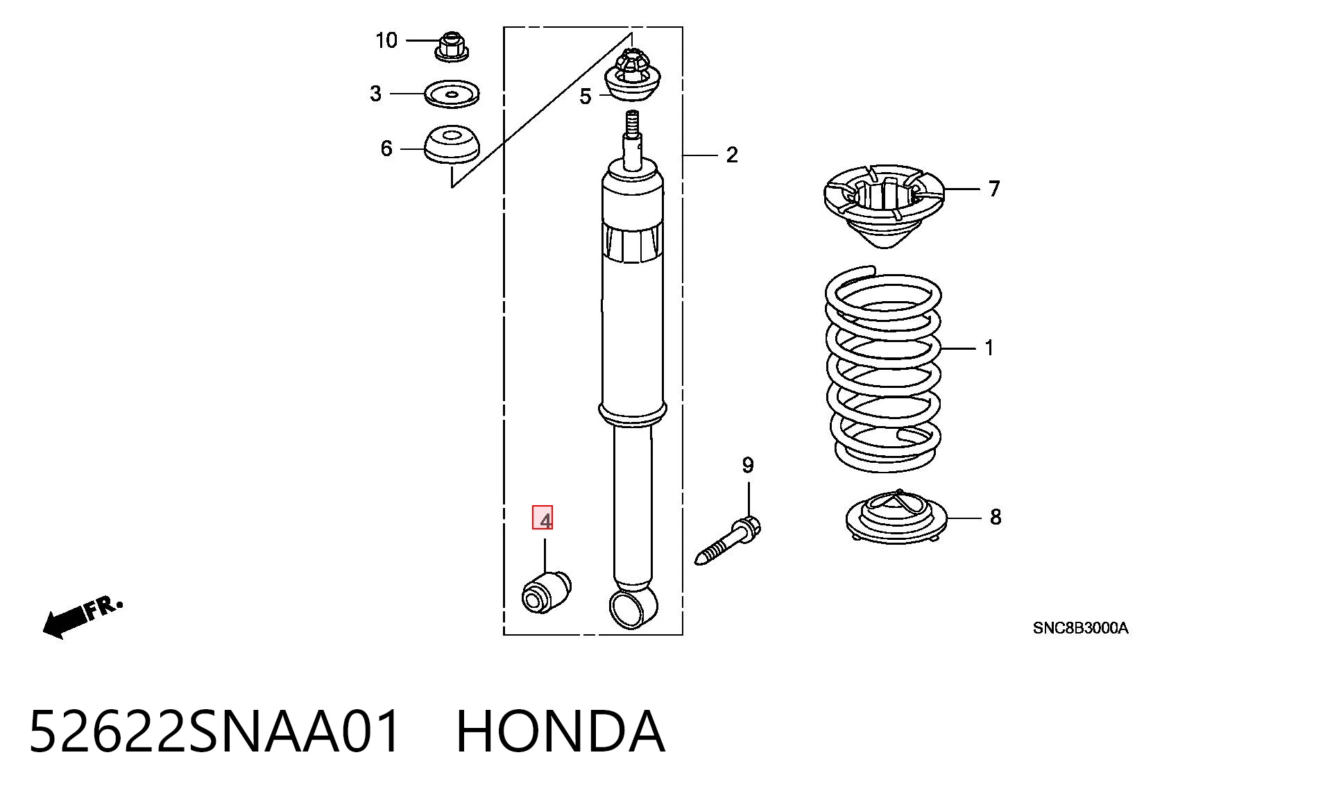 Сайлентблок амортизатора заднього Honda Civic VIII седан (FD, FA) (2005 - 2013) ціна, від 9.97 USD
