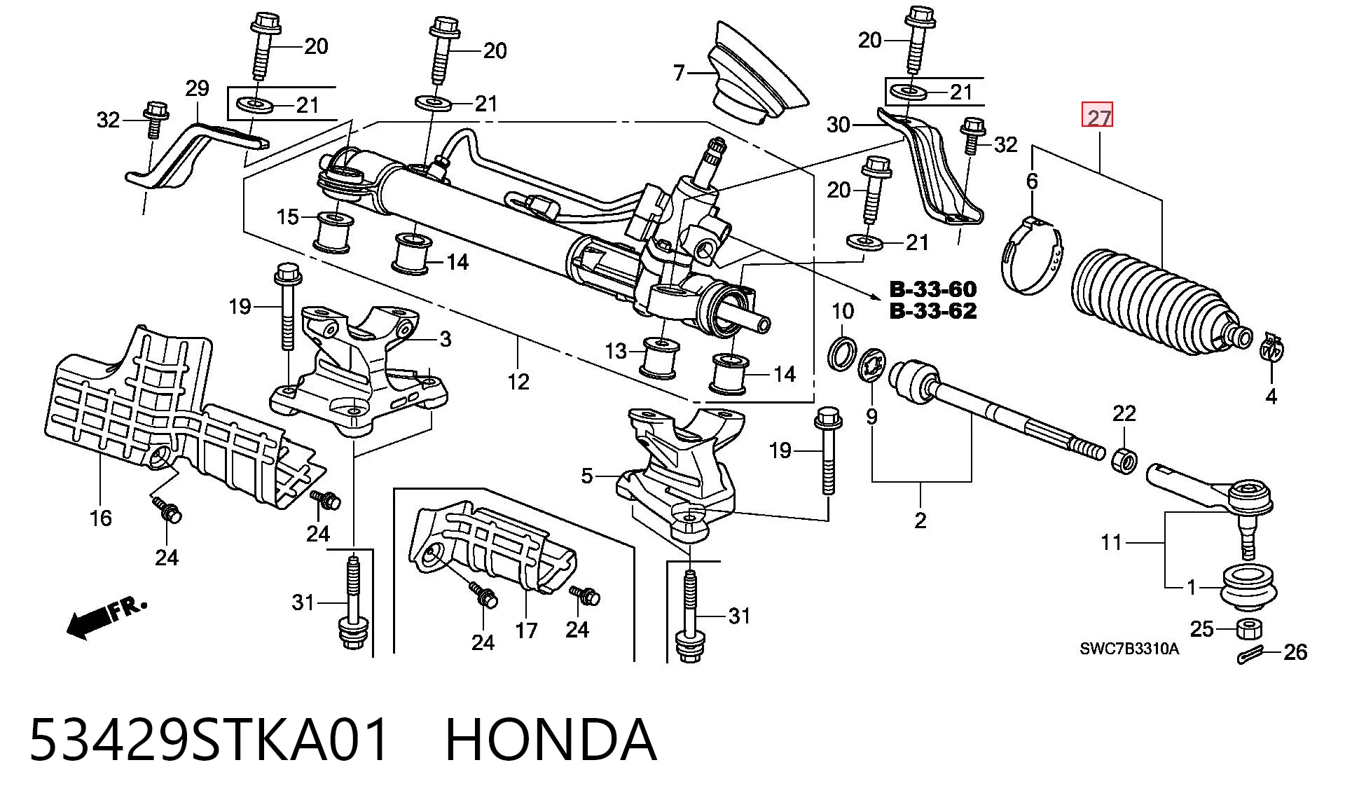 53429STKA01 Honda Пильник рульової