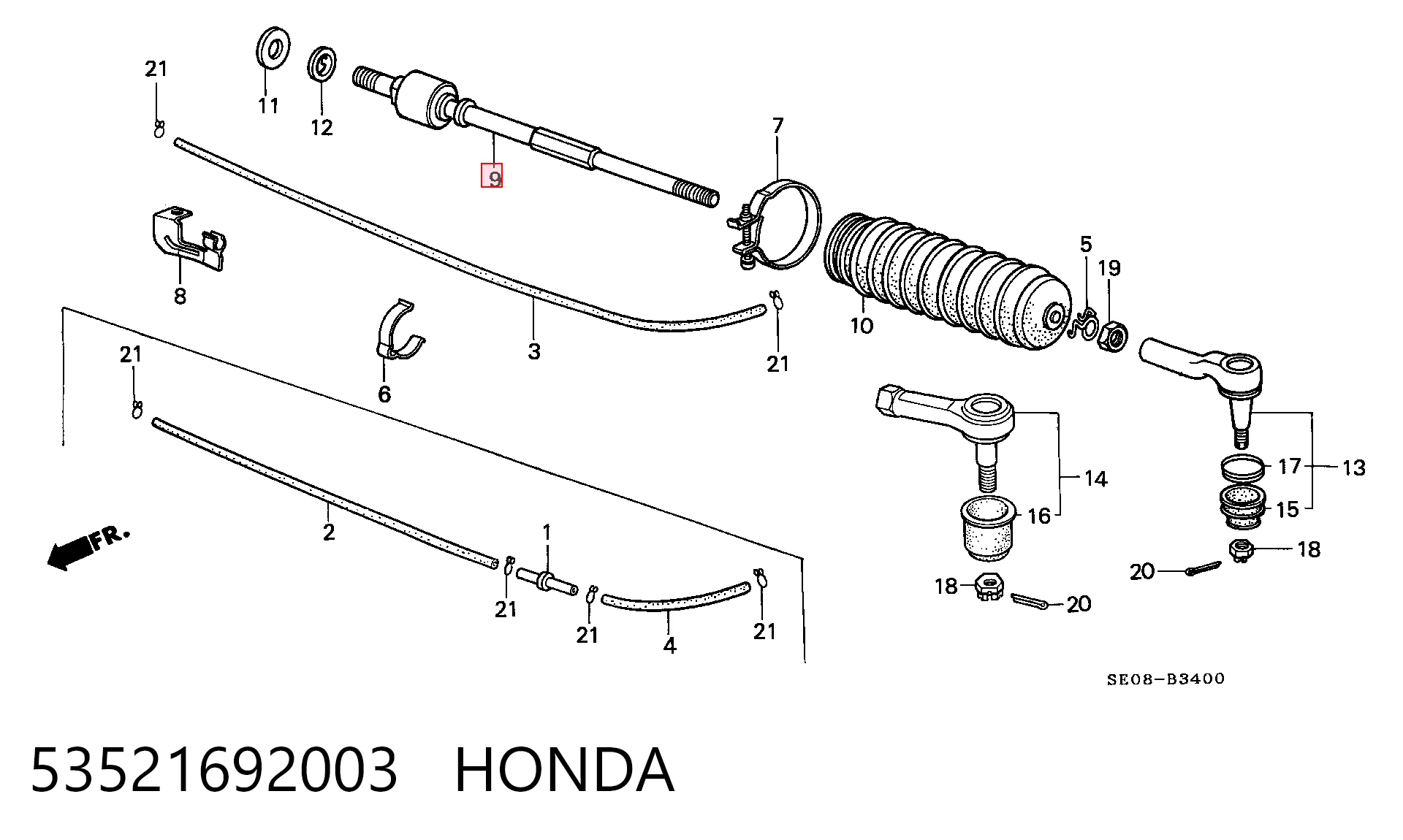 Рульова тяга Honda Accord 3
