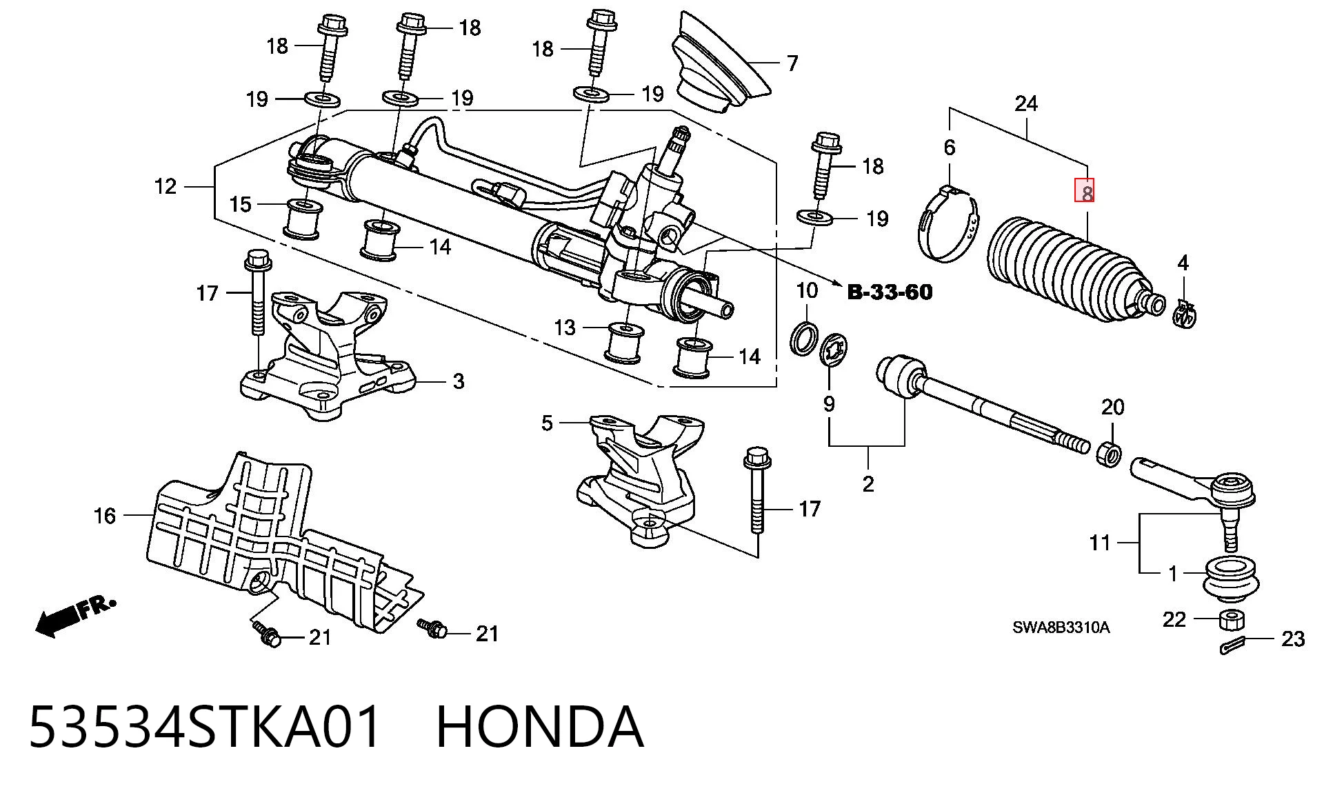 53534STKA01 Honda Пильник рульової