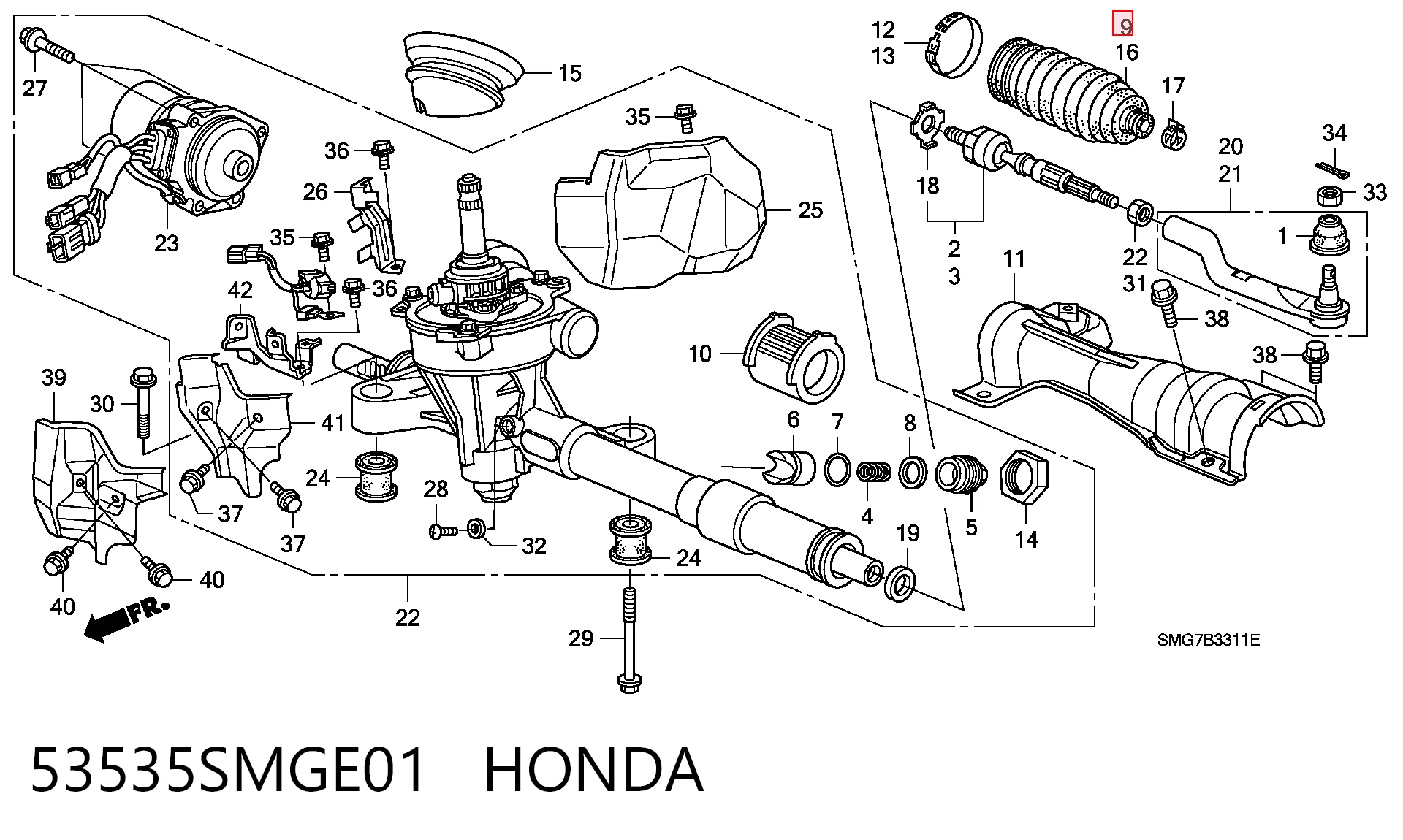 Пильник рульової тяги Subaru 34128FA040 ціна, від 11.42 USD
