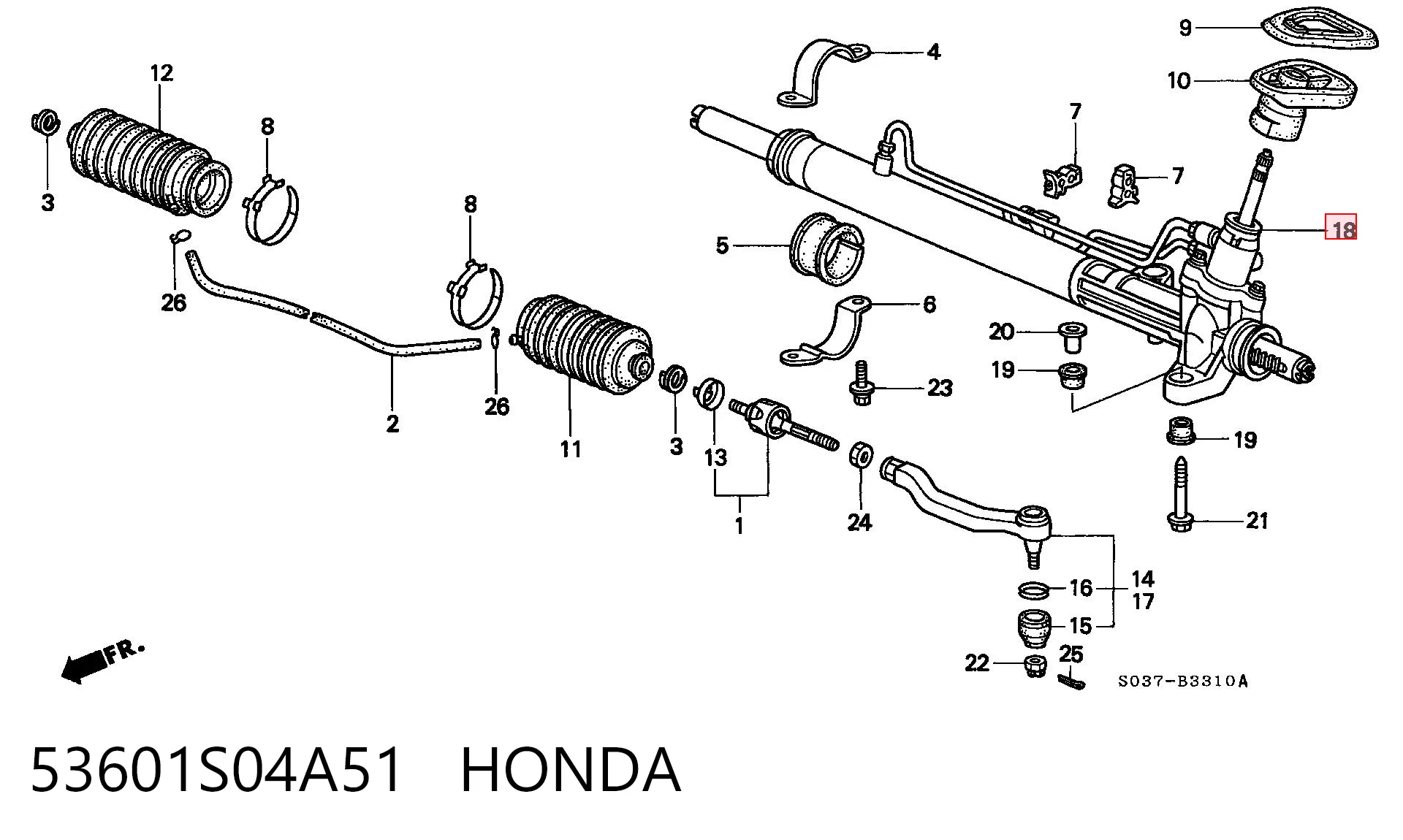 Купити Рульова рейка Honda Civic VI EJ9, EK3/4