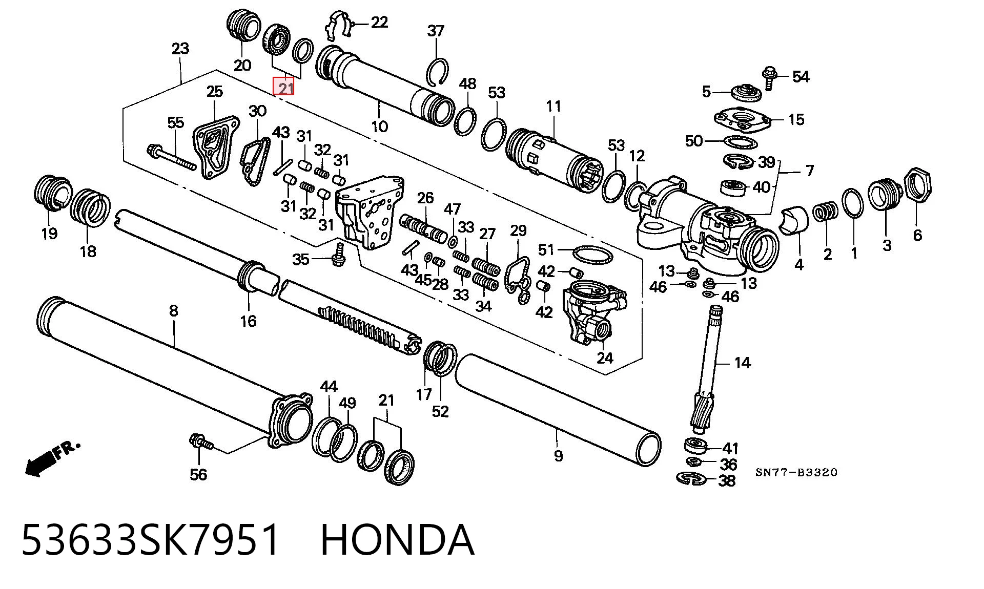 53633SK7951 Honda Сальник рульового механізму