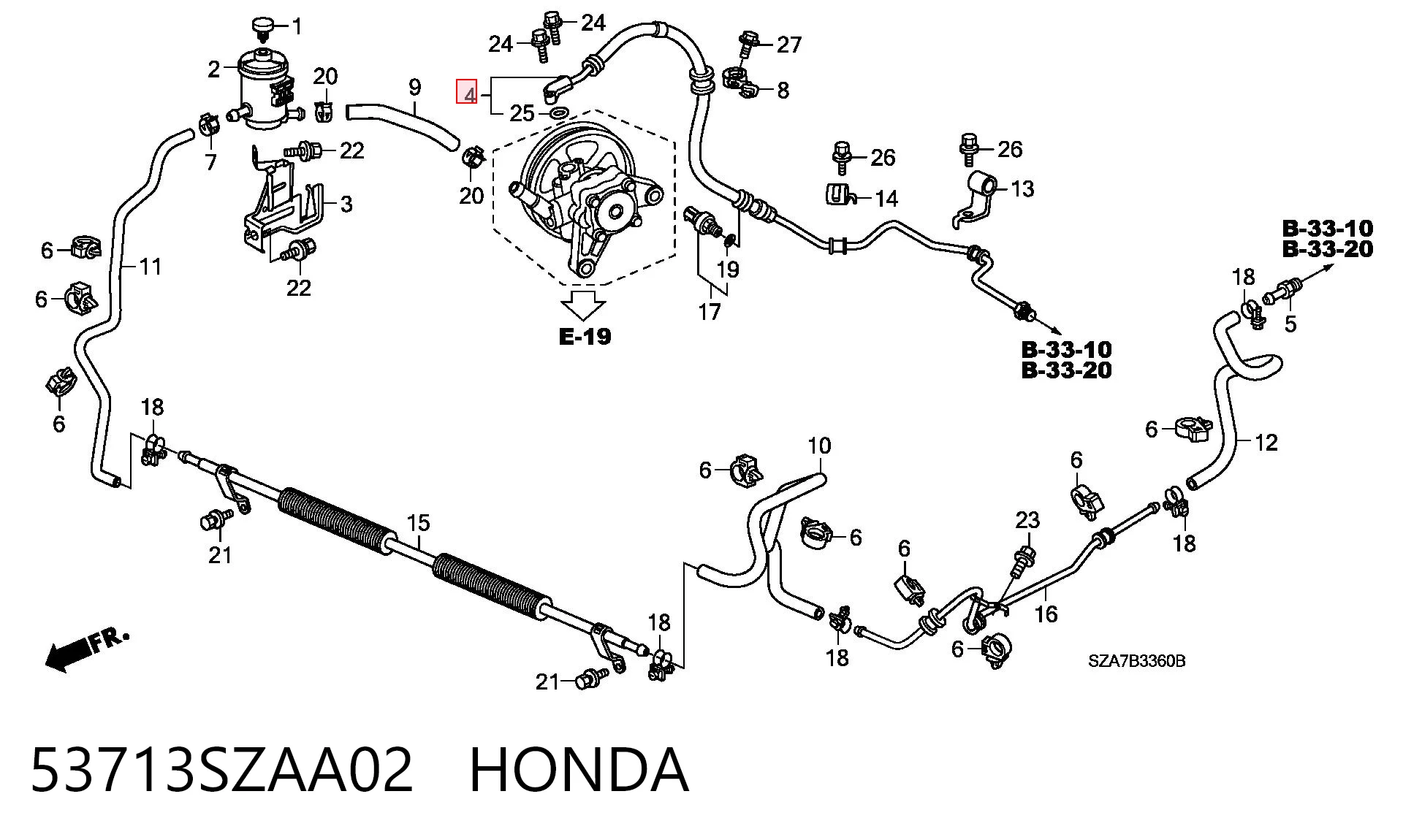 53713SZAA02 Honda Трубка високого тиску ГПК