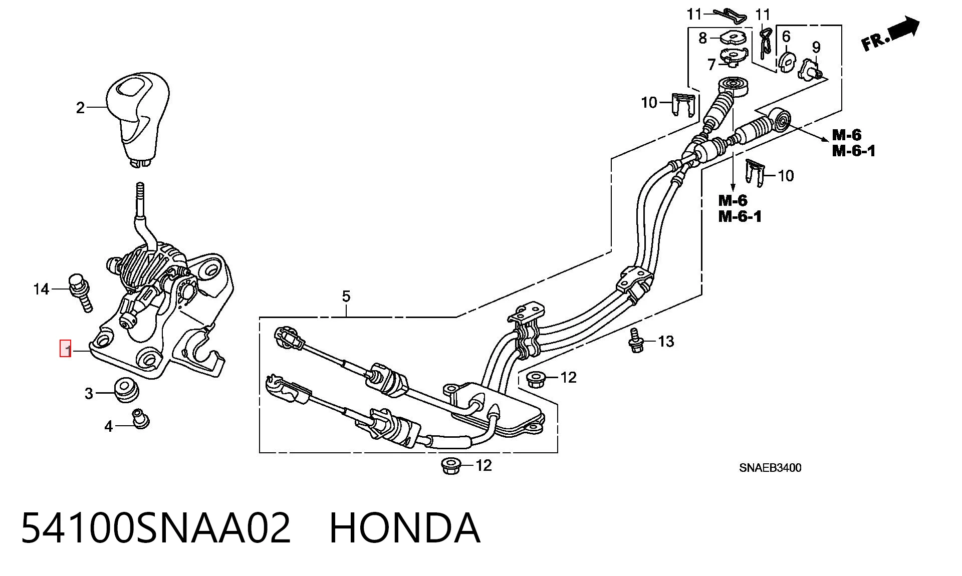 54100SNAA02 Honda Куліса КПП