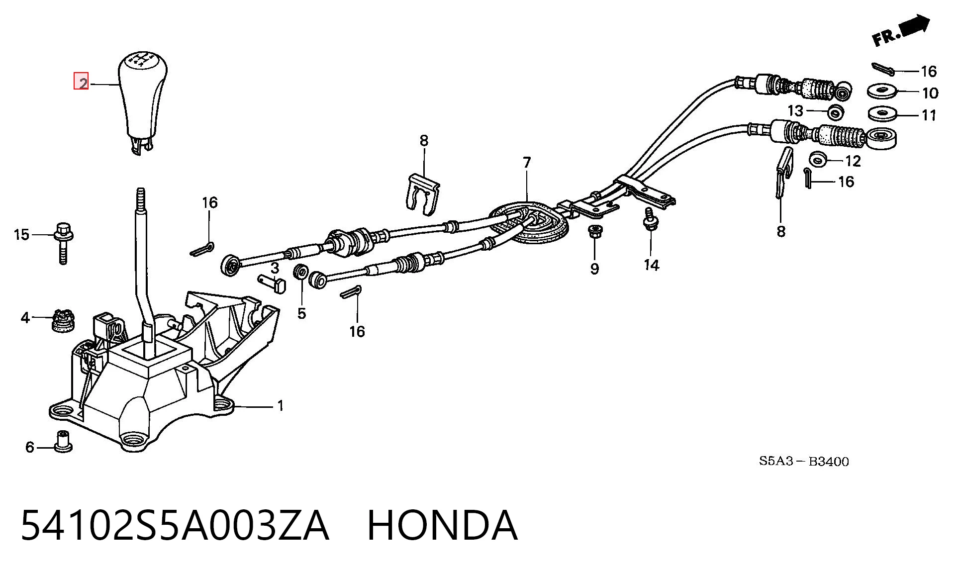 Ручка перемикання передач на Honda Civic VII EU, EP, EV