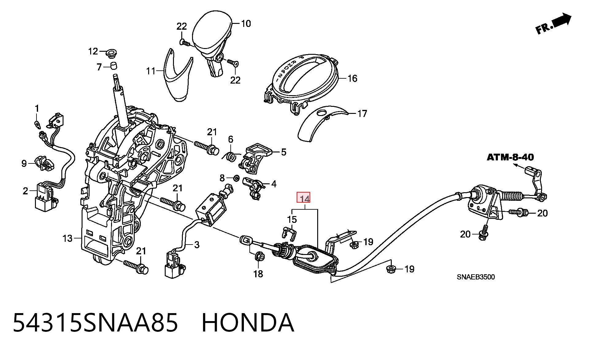 54315SNAA85 Honda 