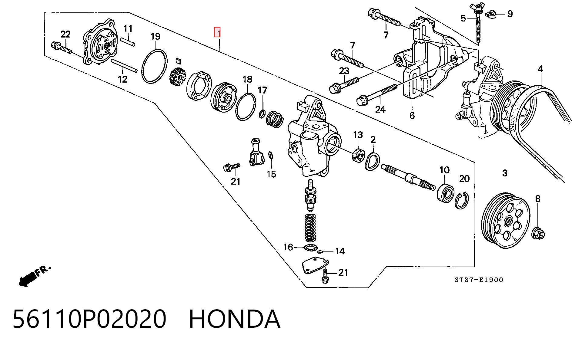 56110P02020 Honda Насос гідропідсилювача