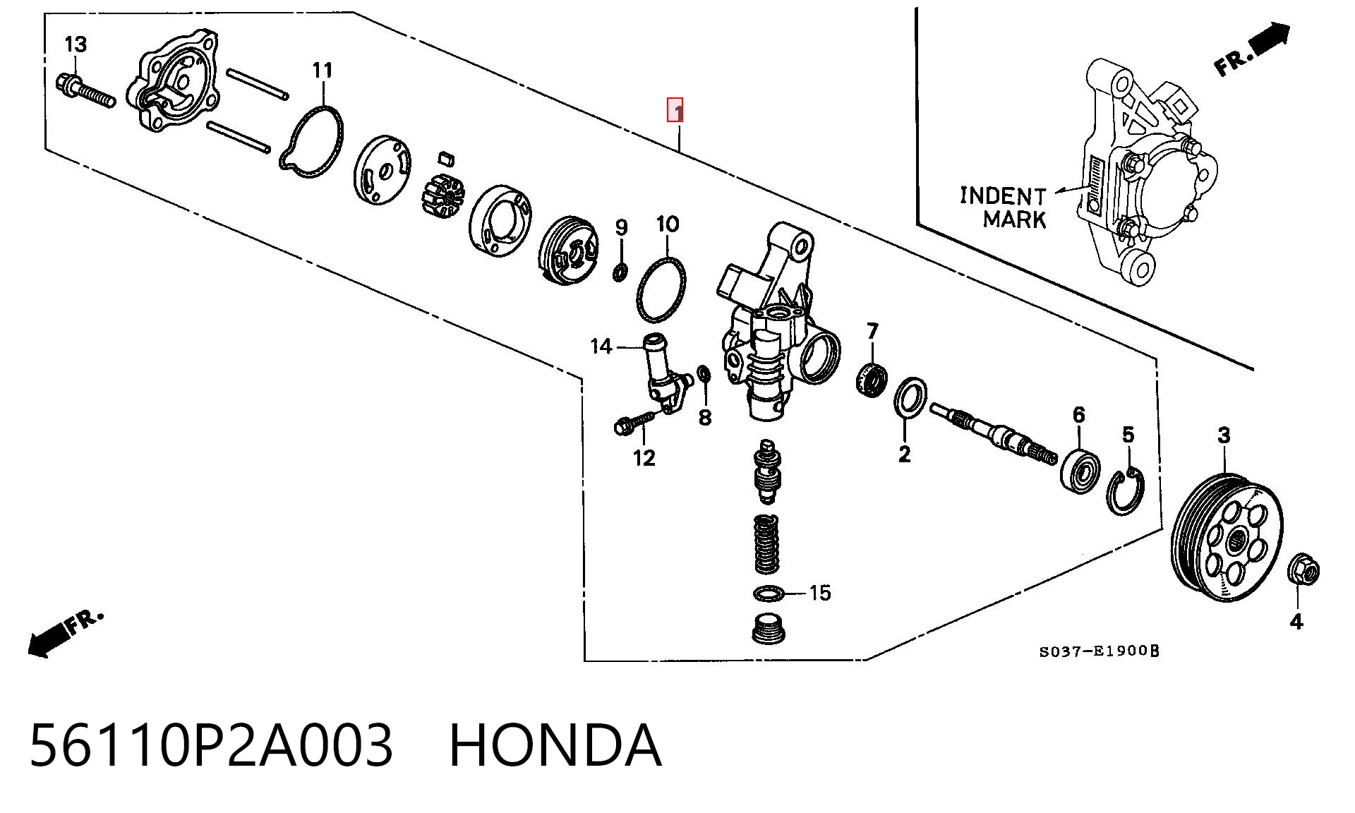 56110P2A003 Honda Насос гідропідсилювача