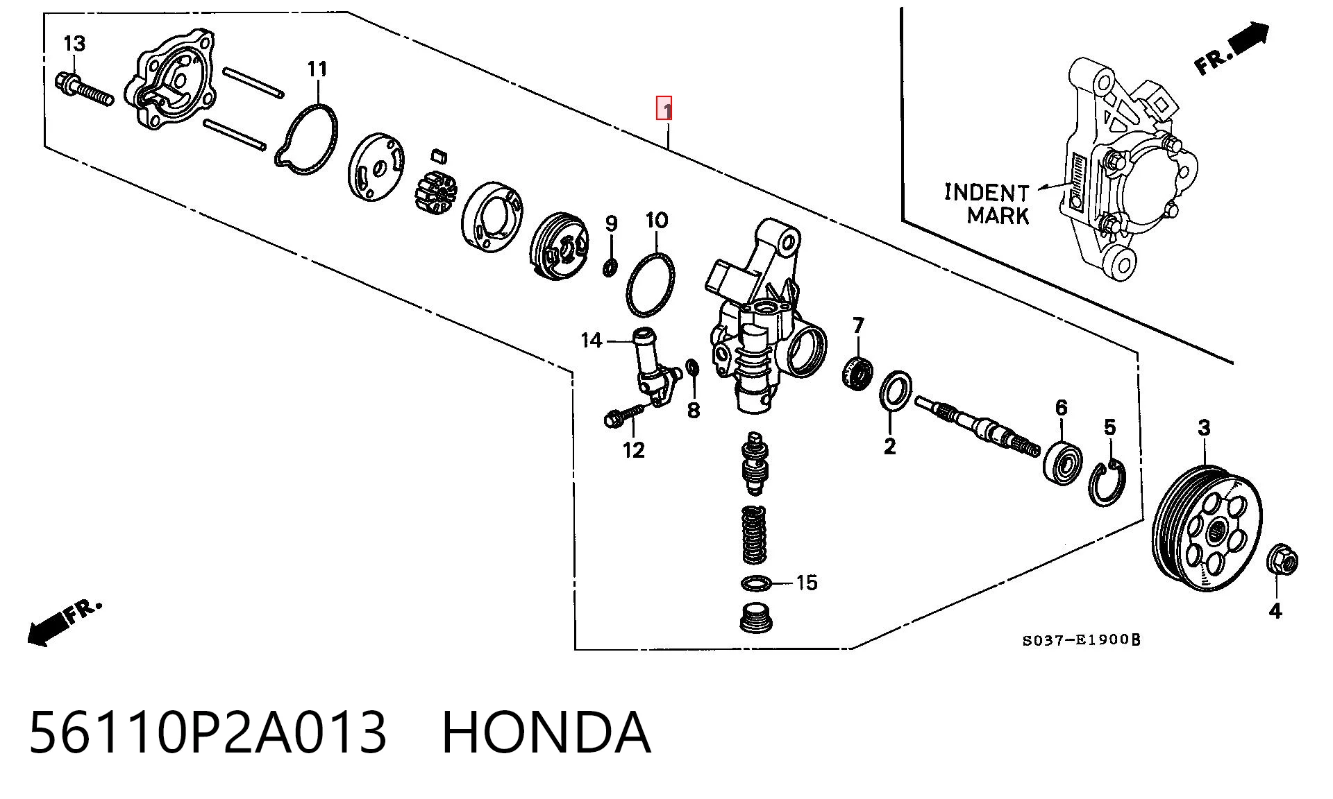 56110P2A013 Honda Насос гідропідсилювача