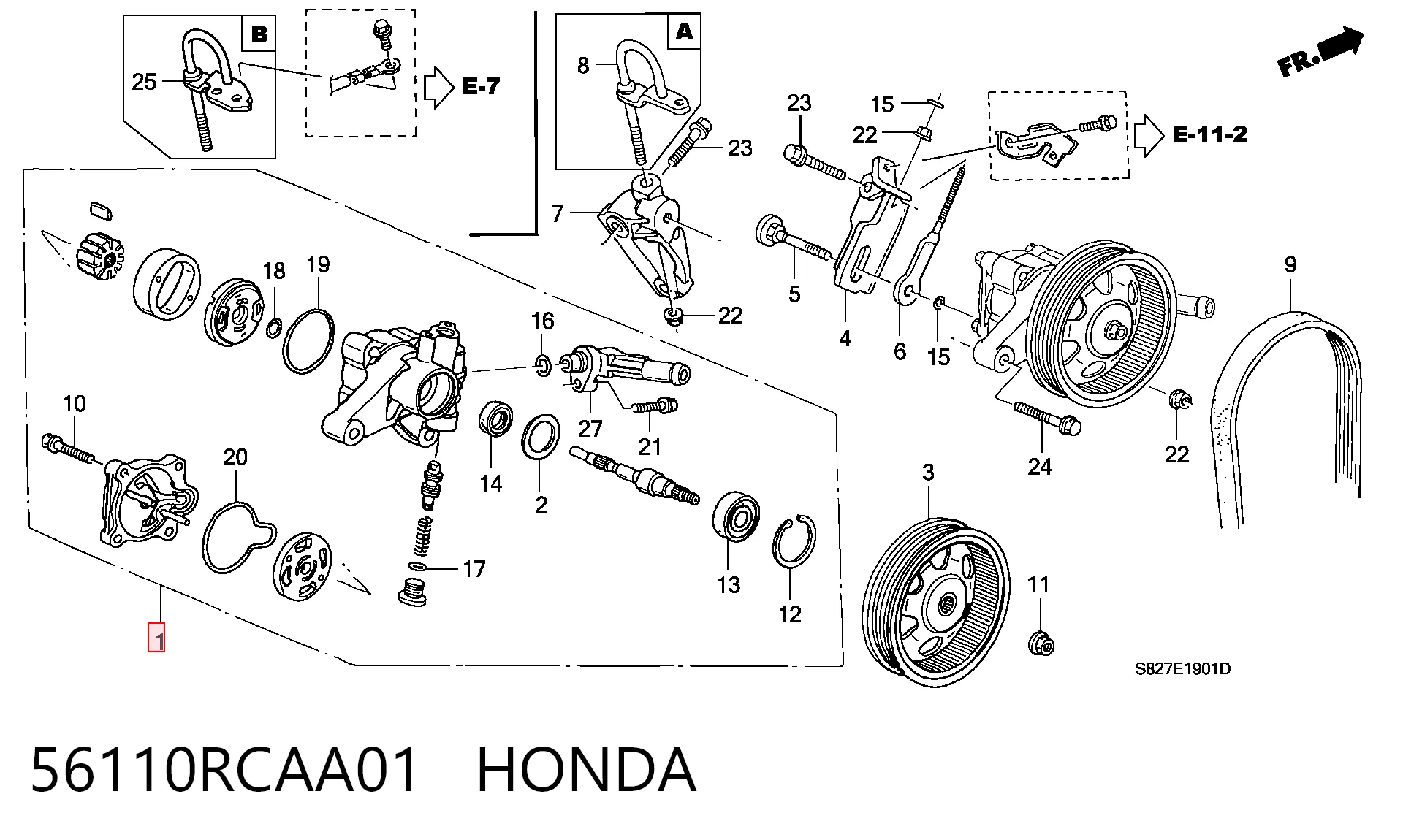 56110RCAA01 Honda Насос гідропідсилювача