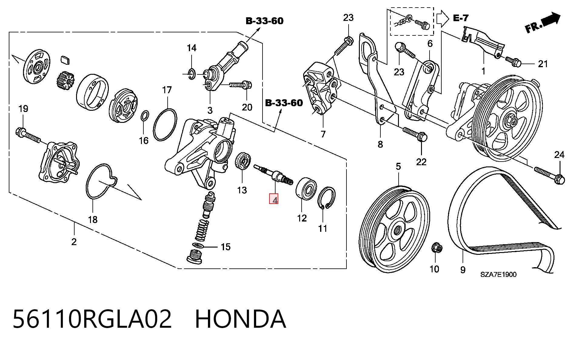 56110RGLA02 Honda Насос гідропідсилювача