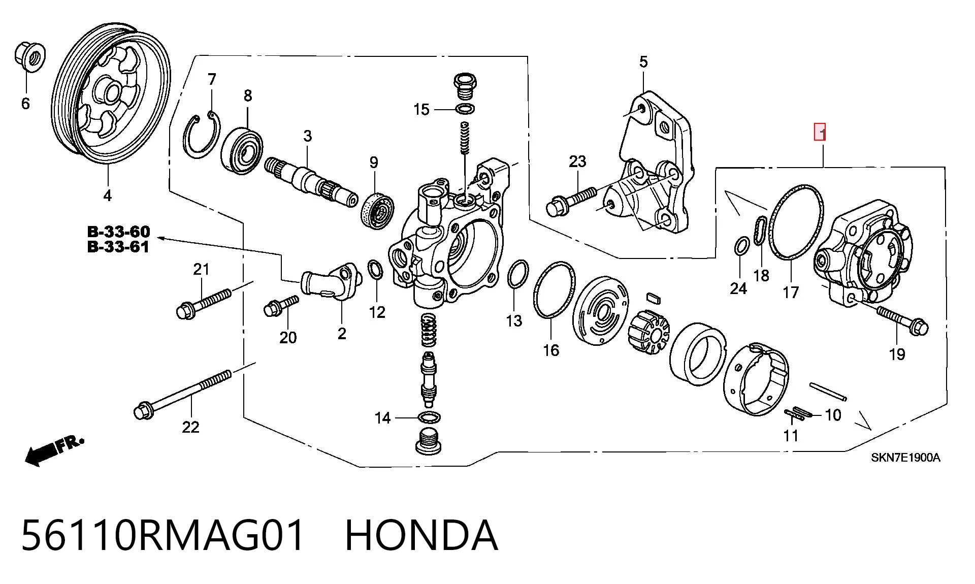 56110RMAG01 Honda Насос гідропідсилювача