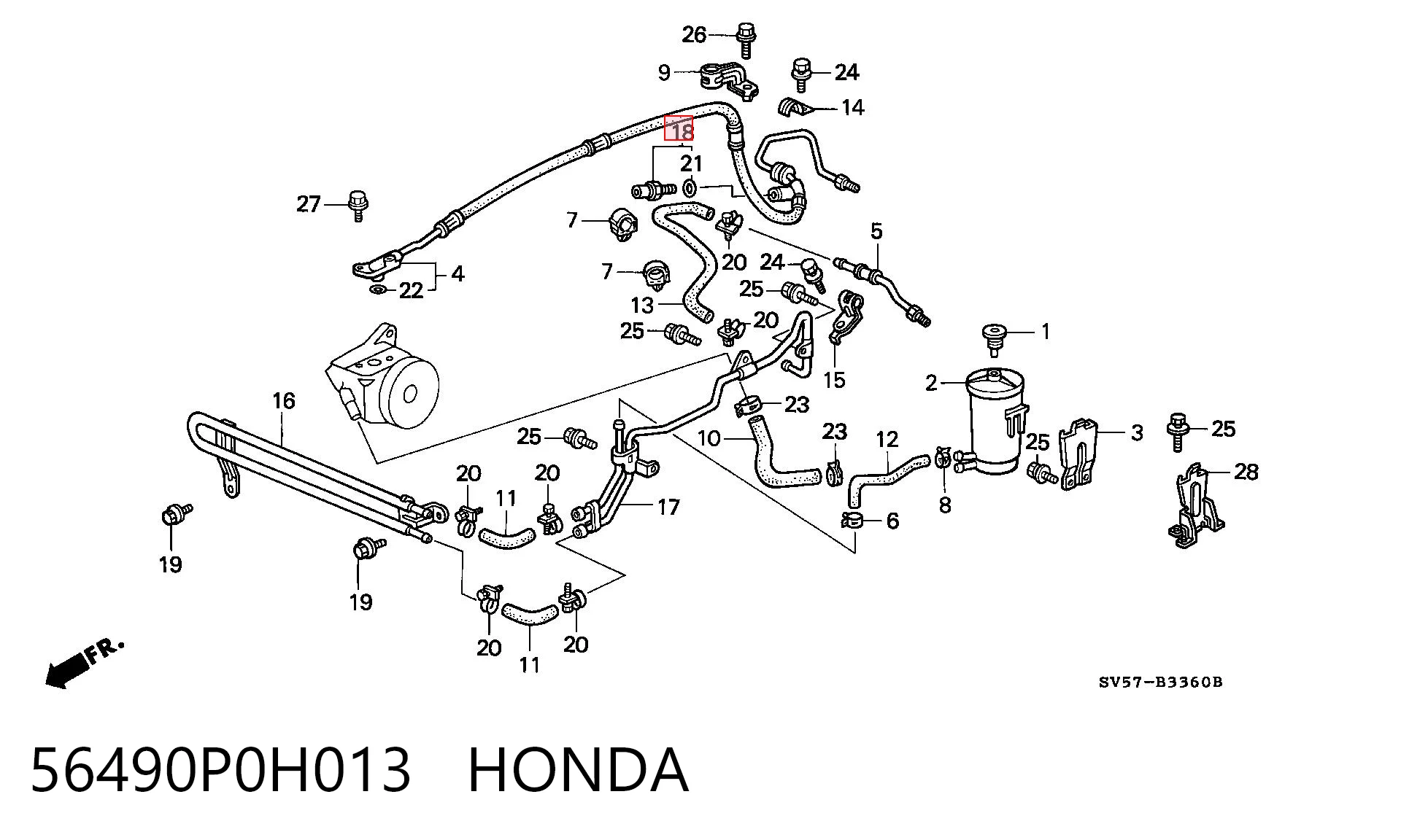 56490P0H013 Honda Датчик насосу гідропідсилювача