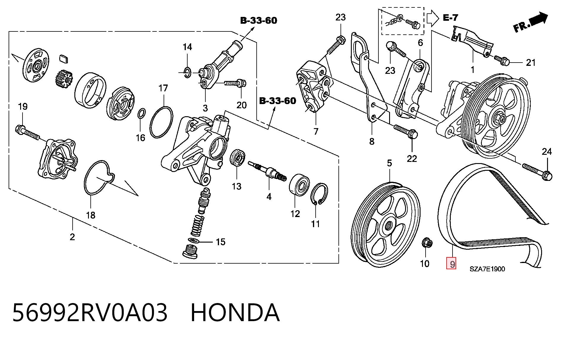 56992RV0A03 Honda Поліклиновий ремінь