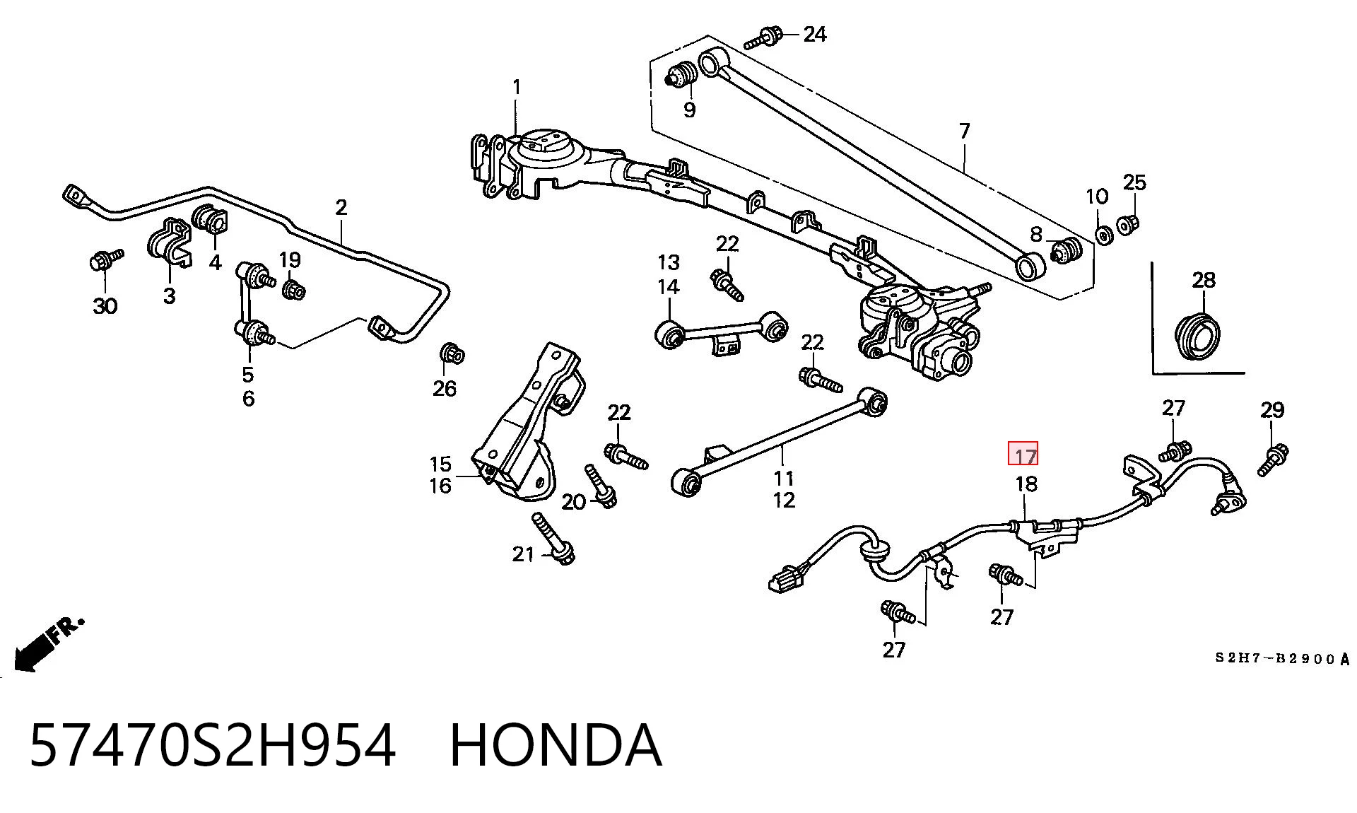 57470S2H954 Honda Датчик АБС (ABS) задній правий