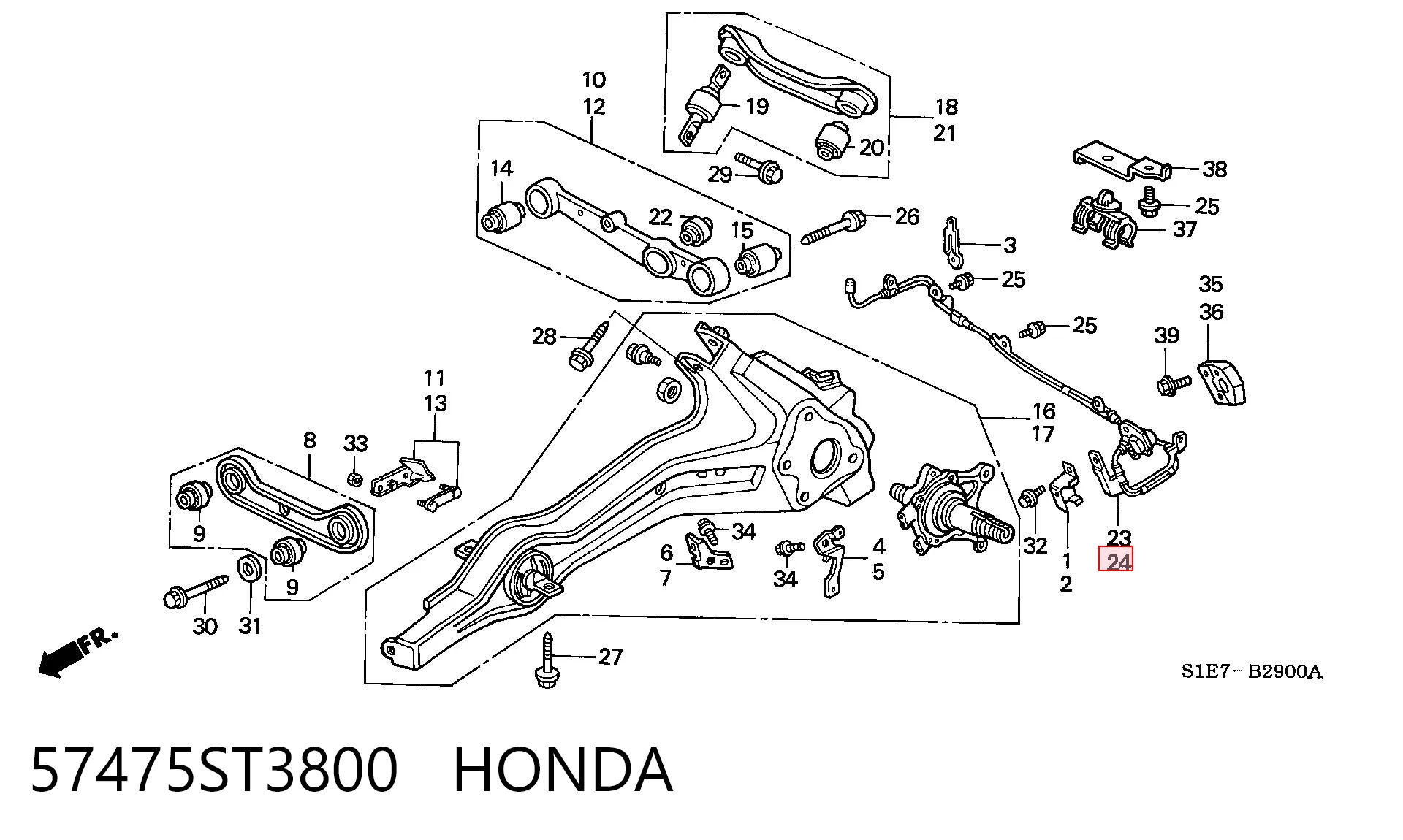 57475ST3800 Honda Датчик ABS задній лівий