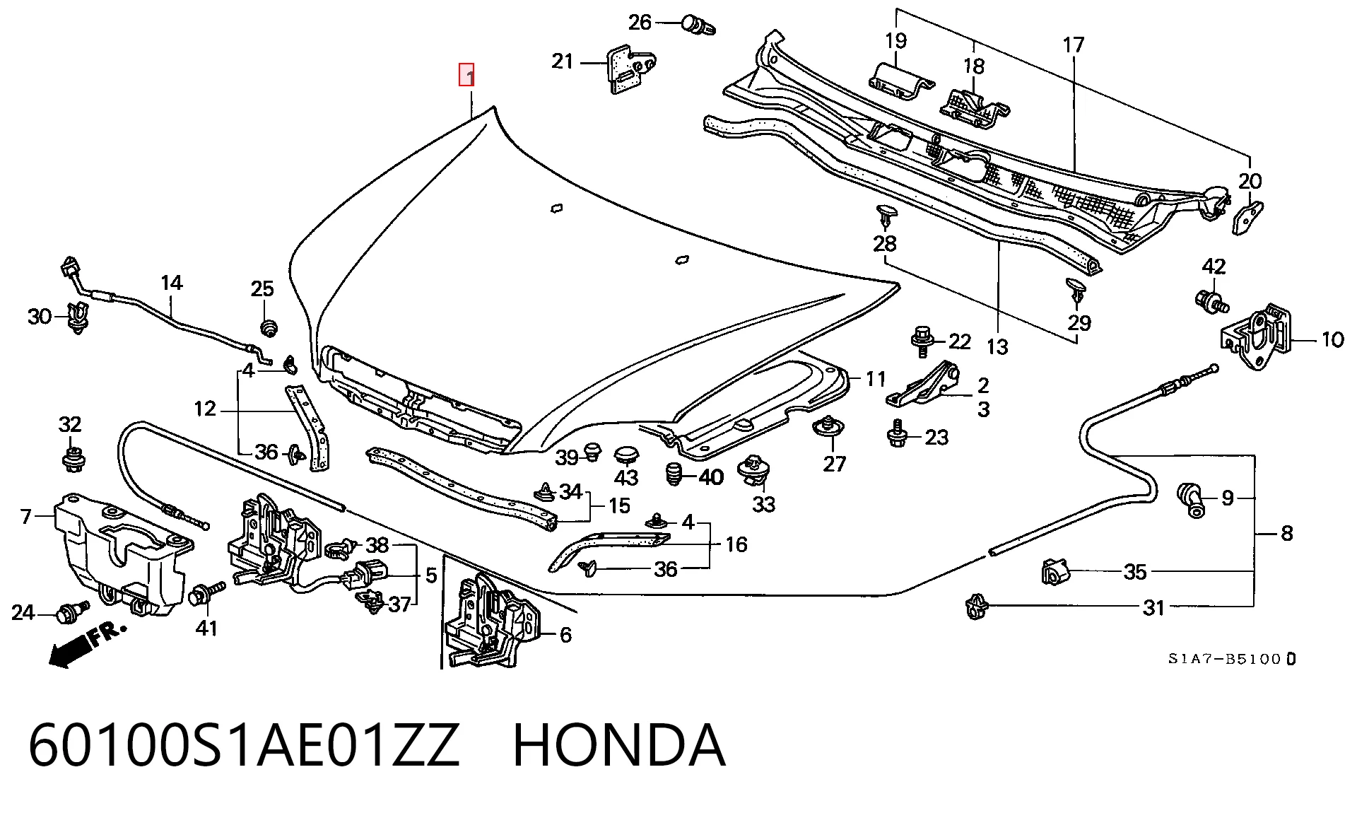 Капот на Honda Accord VI CG