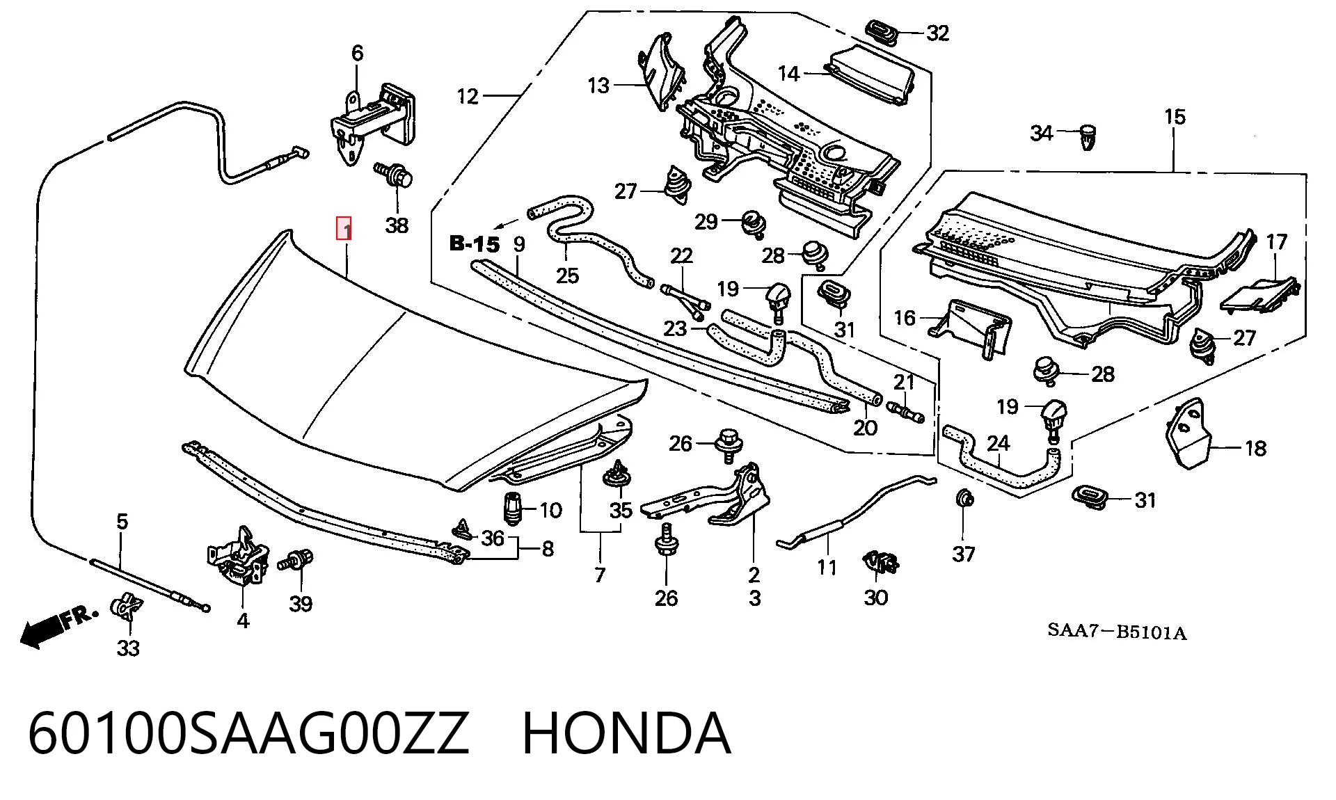 Капот на Honda Jazz  GD, GE