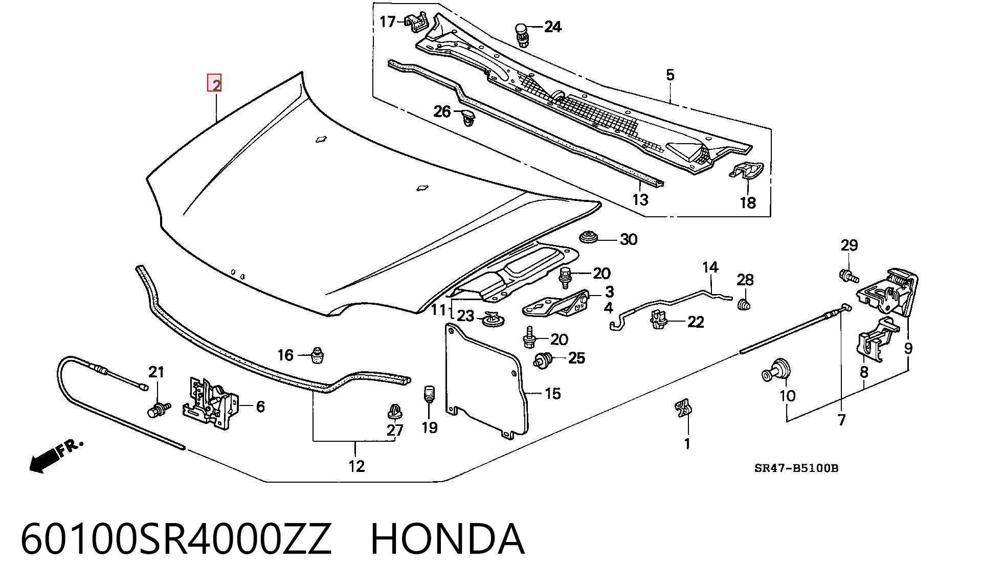 Капот на Honda Civic V EG, EH