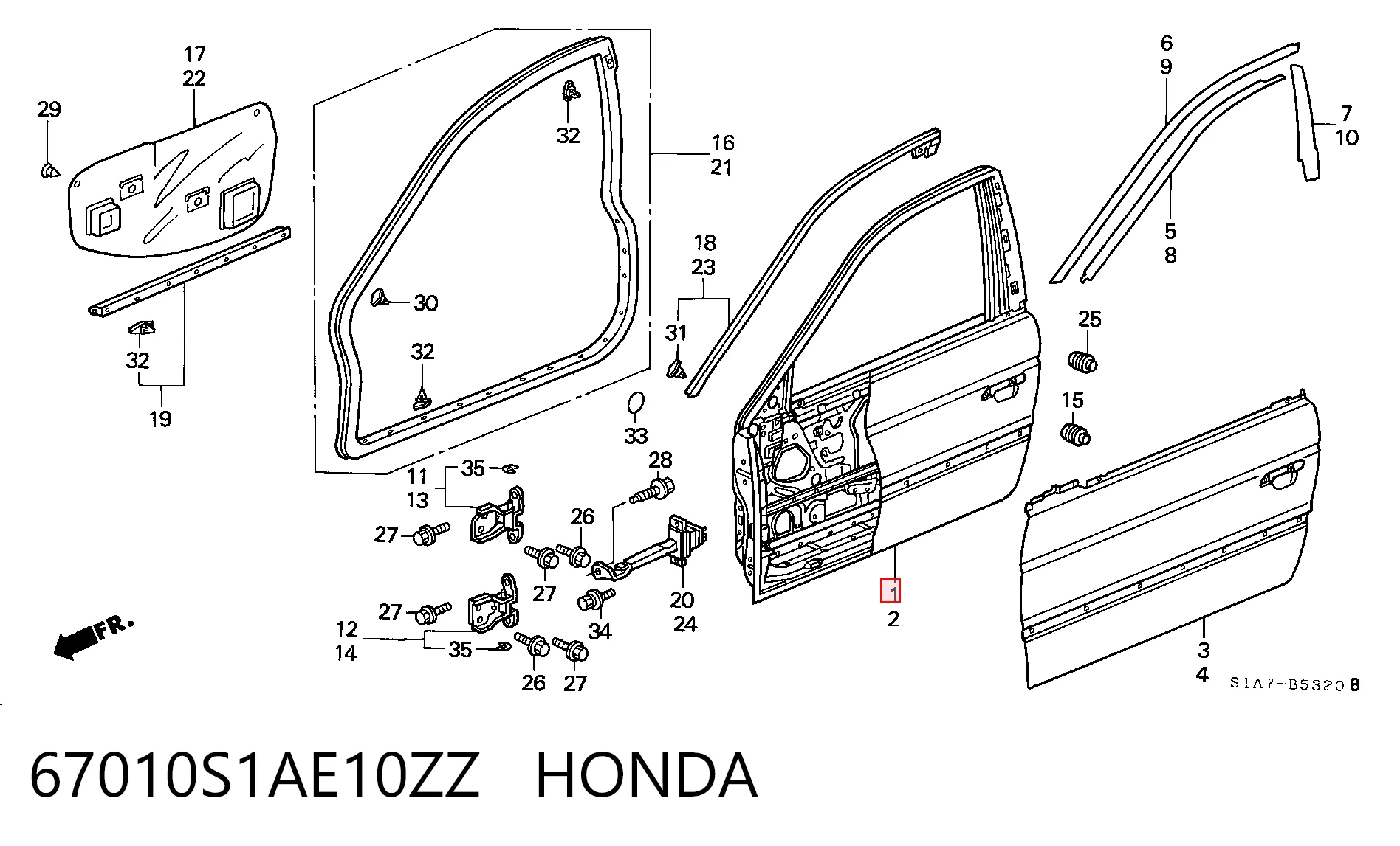Пасажирські передні двері на Honda Accord VI CG