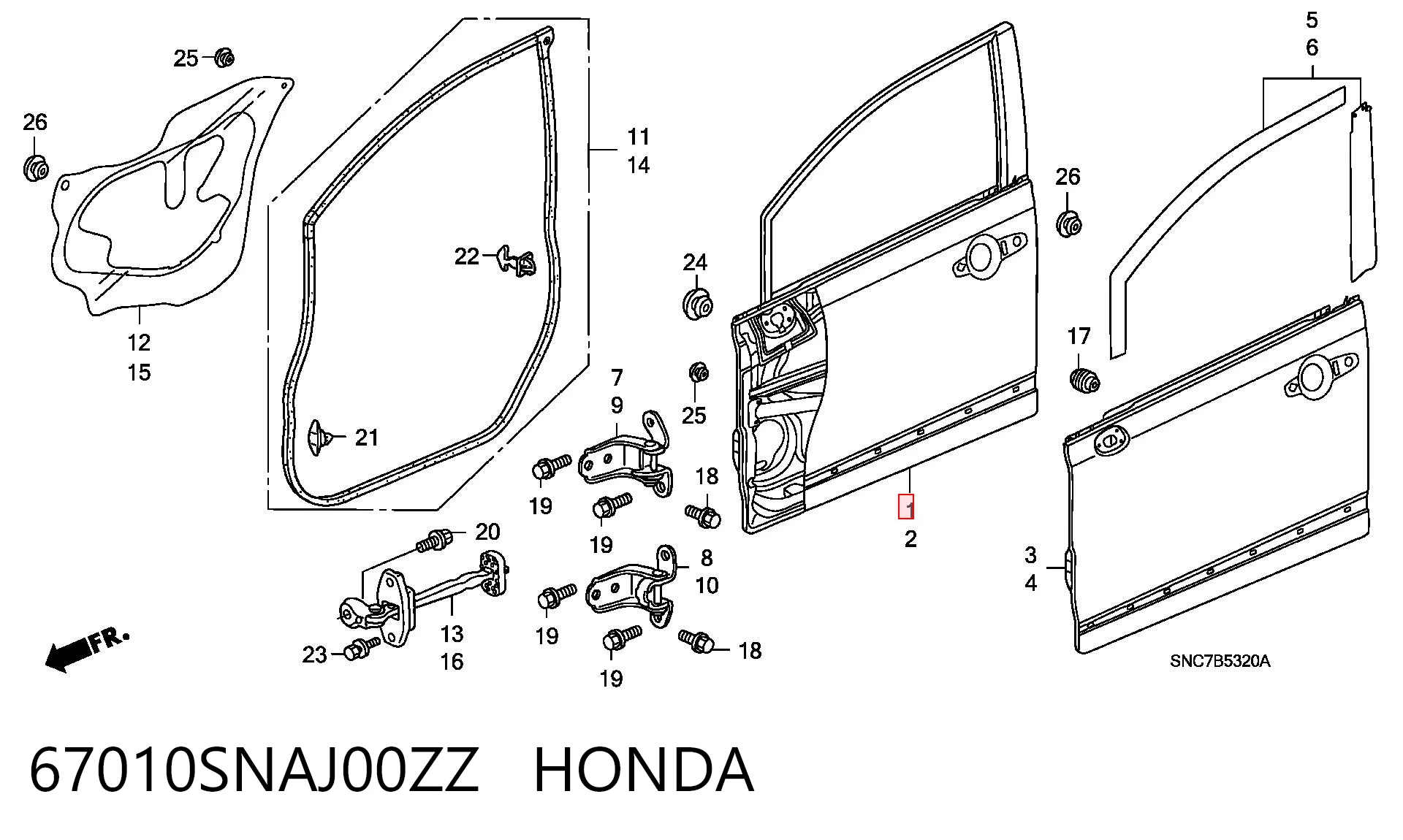 Двері передні, праві Honda Civic VIII седан (FD, FA) (2005 - 2013) ціна, від 181.38 USD