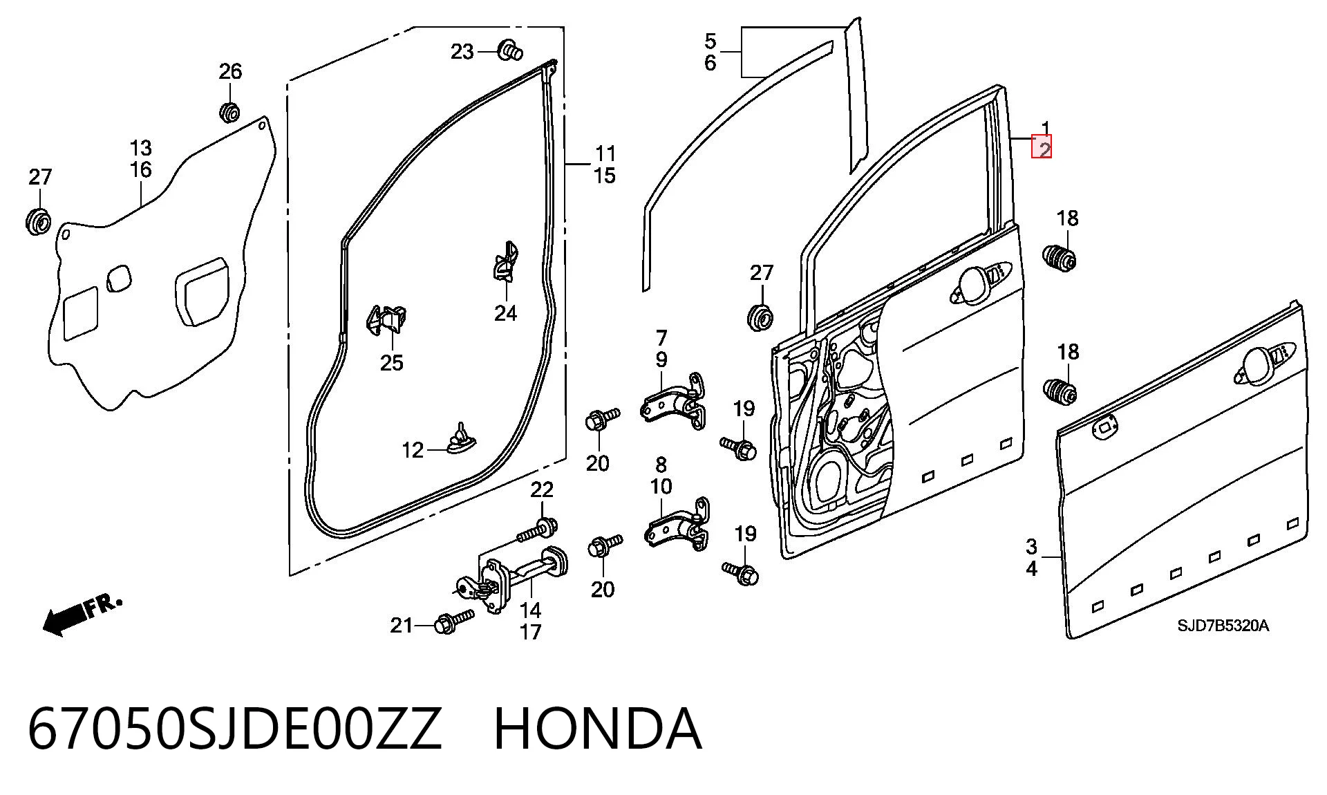Двері передні, ліві Honda FR-V BE