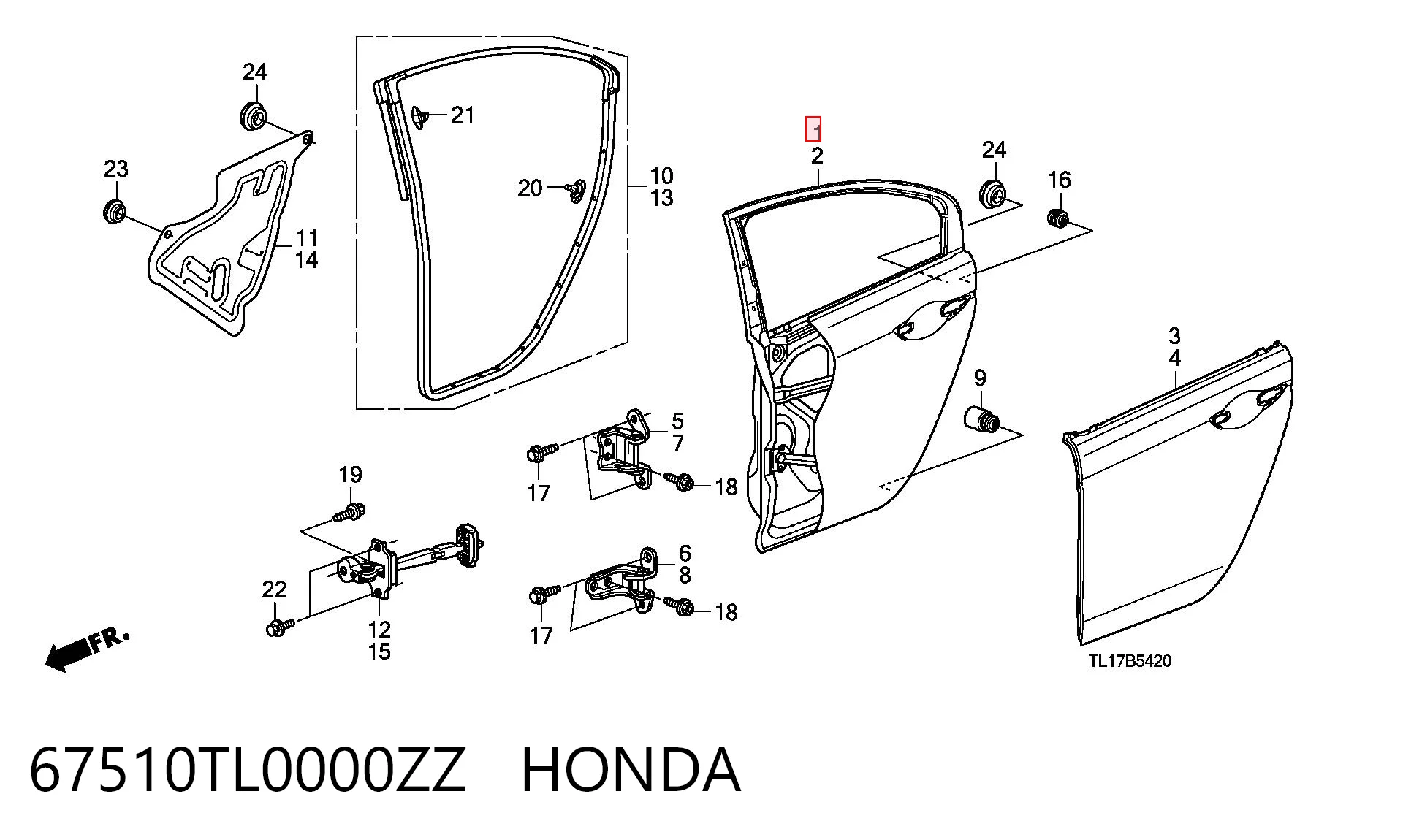 Двері пасажирські задні праві на Honda Accord VIII CU