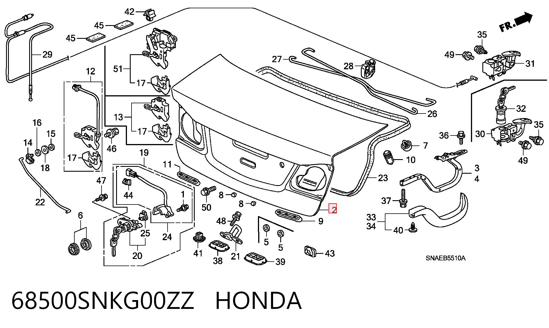 Кришка багажника на Honda Civic VIII FD, FA