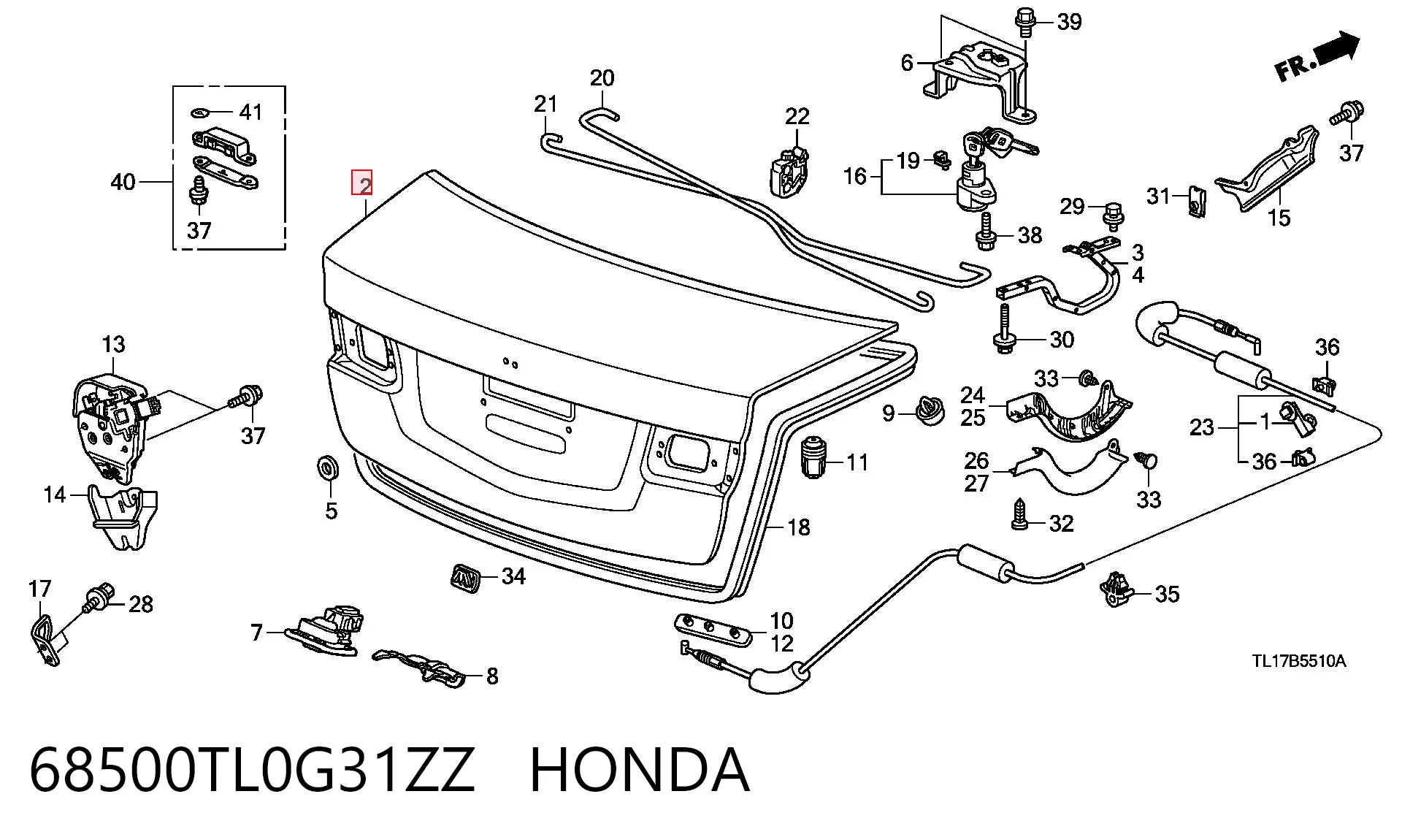 Кришка багажника на Honda Accord VIII CU