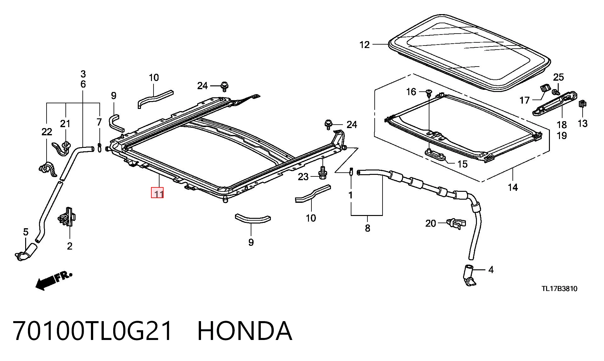70100TL0G21 Honda Панель люка