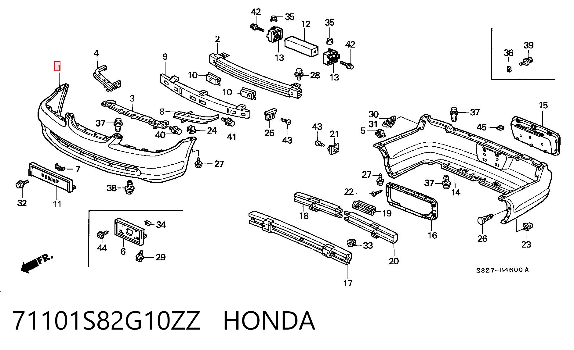 Бампер передній Honda Accord 6 CG