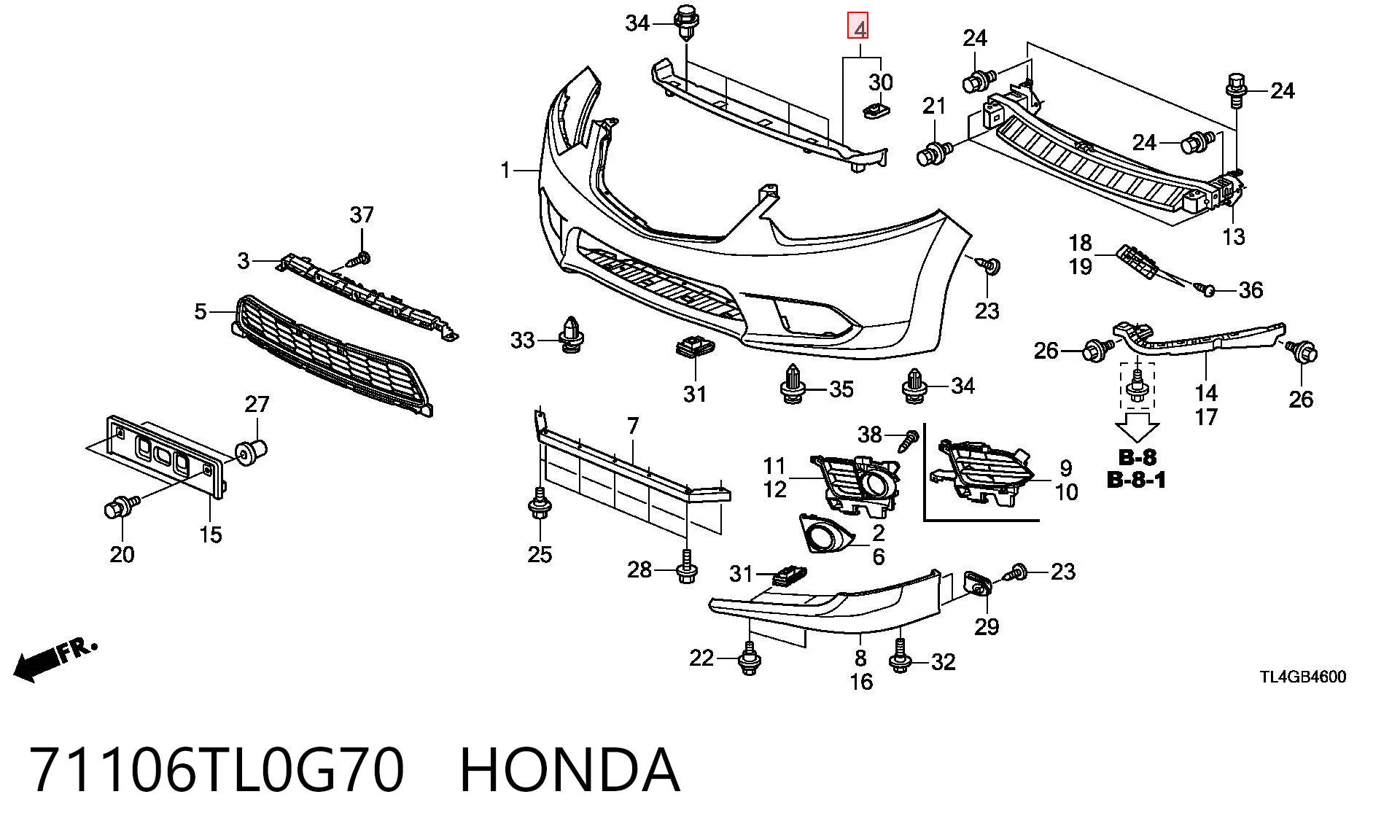 71106TL0G70 Honda 