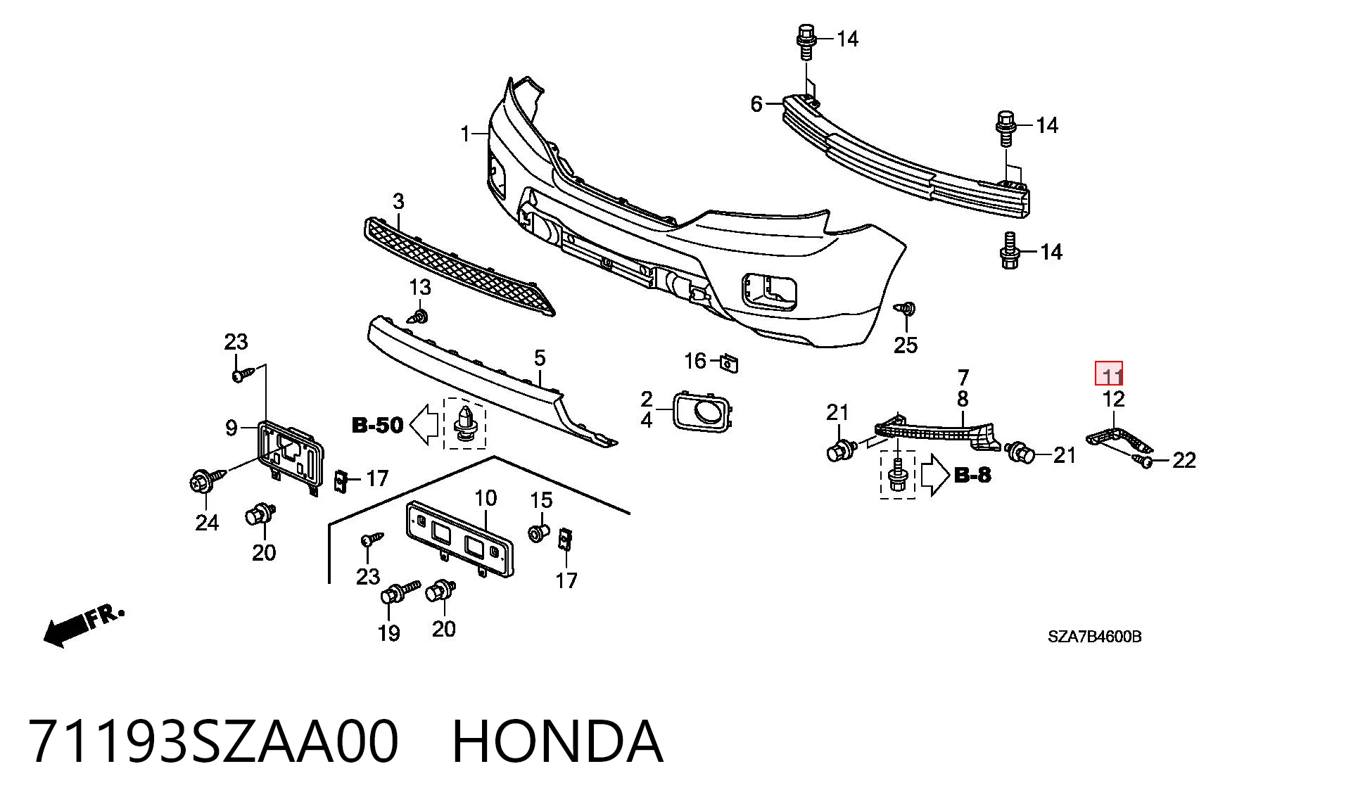 71193SZAA00 Honda 
