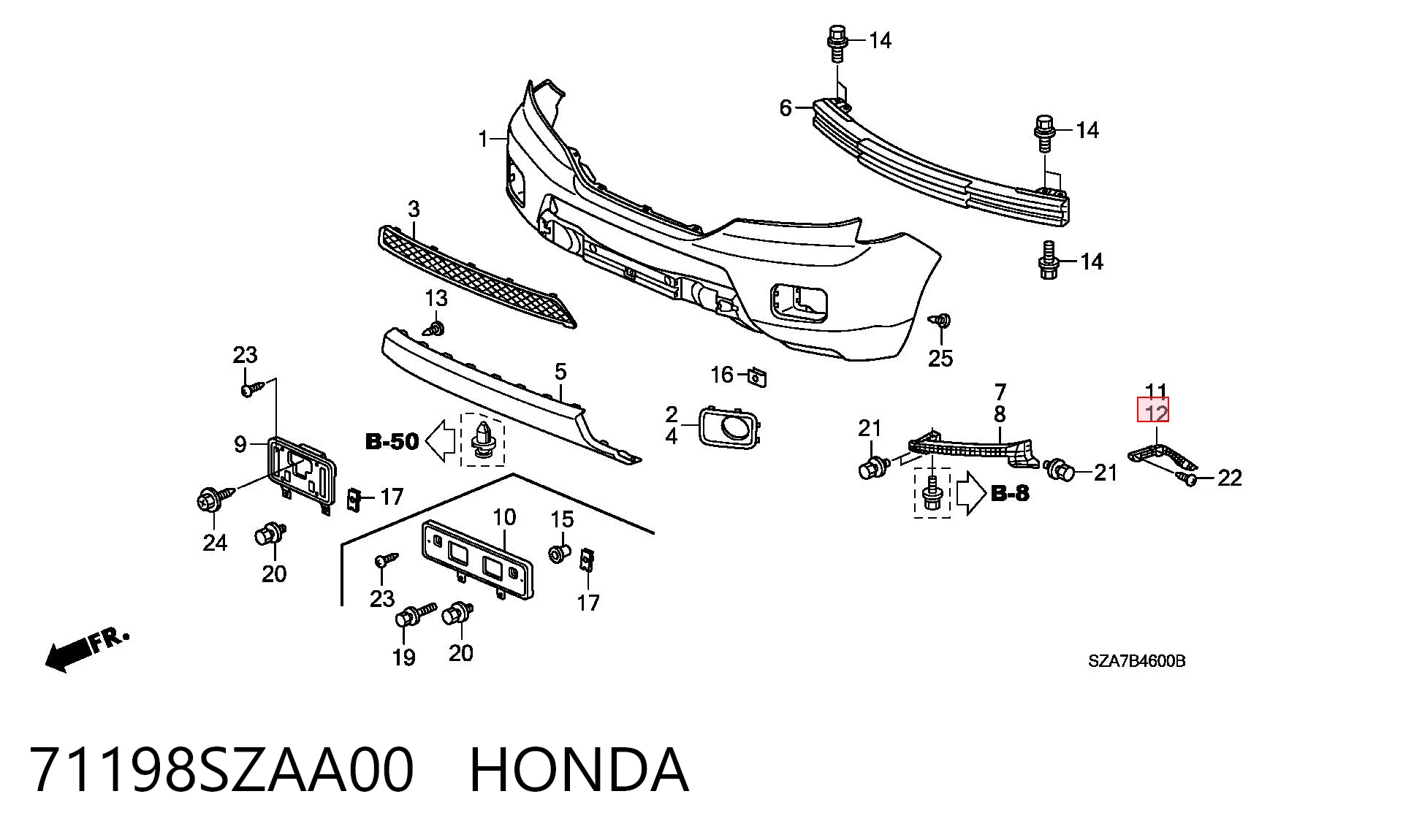 71198SZAA00 Honda 