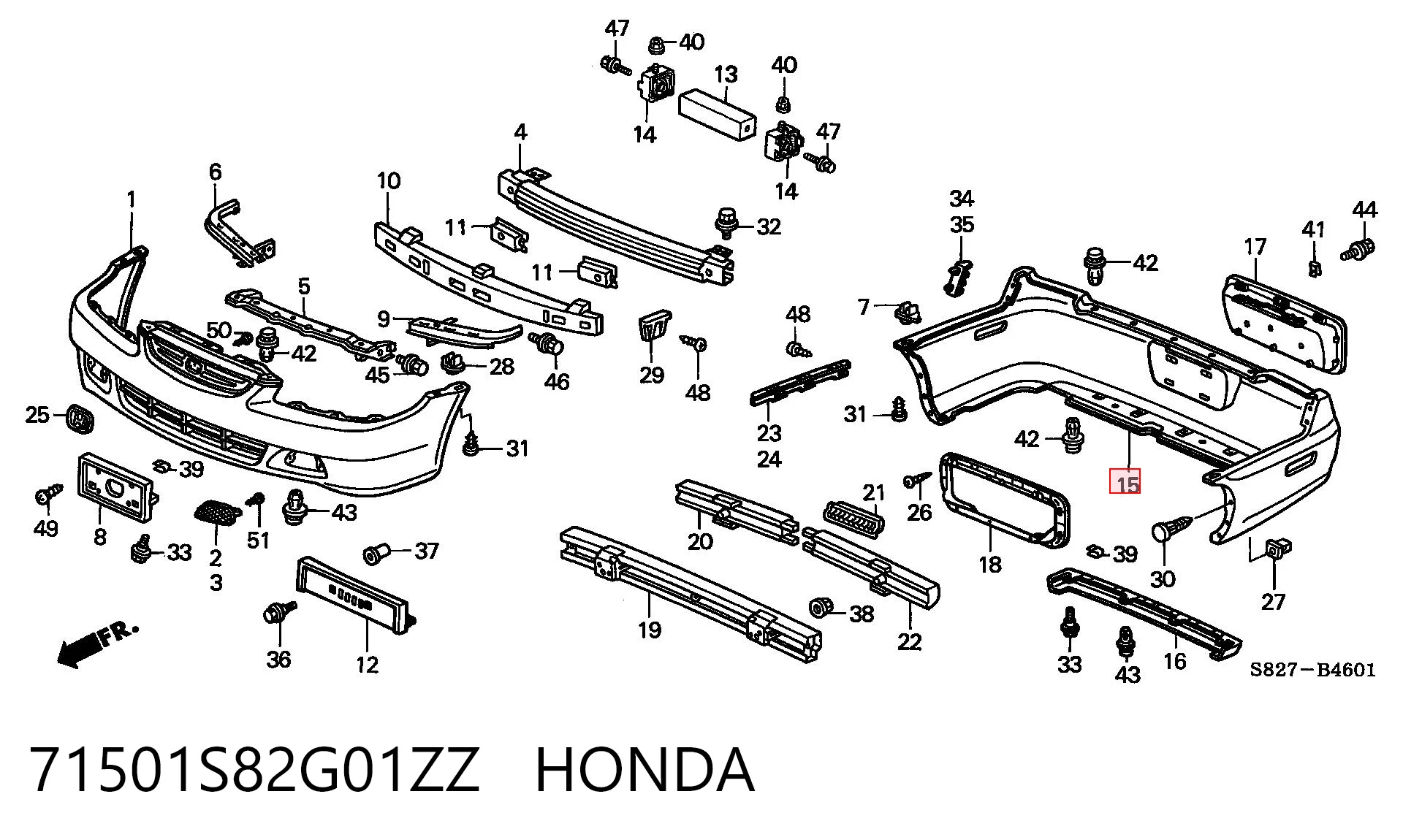 Бампер задній Honda Accord 6 CG