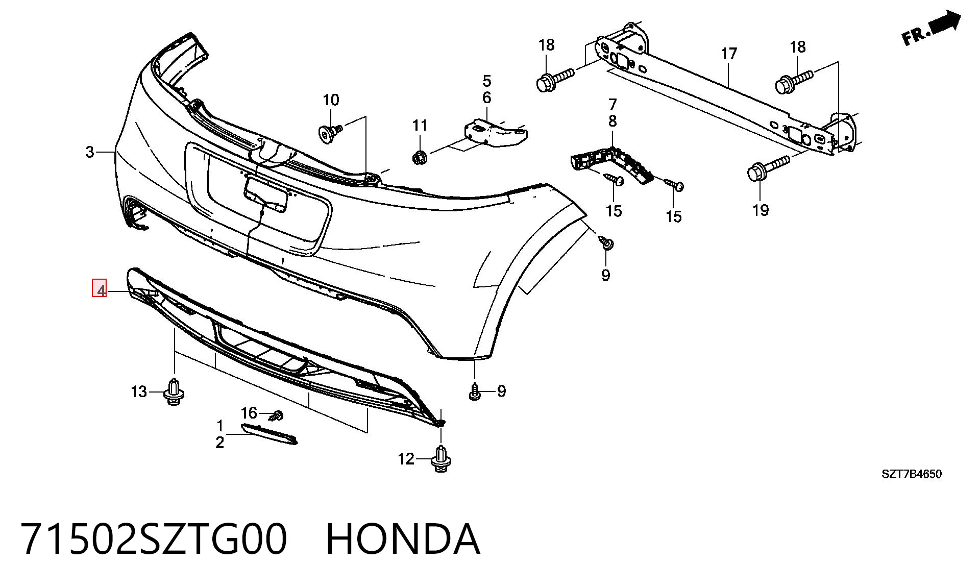 71502SZTG00 Honda 