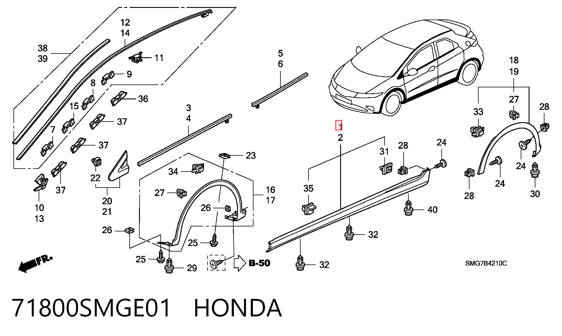 71800SMGE01 Honda
