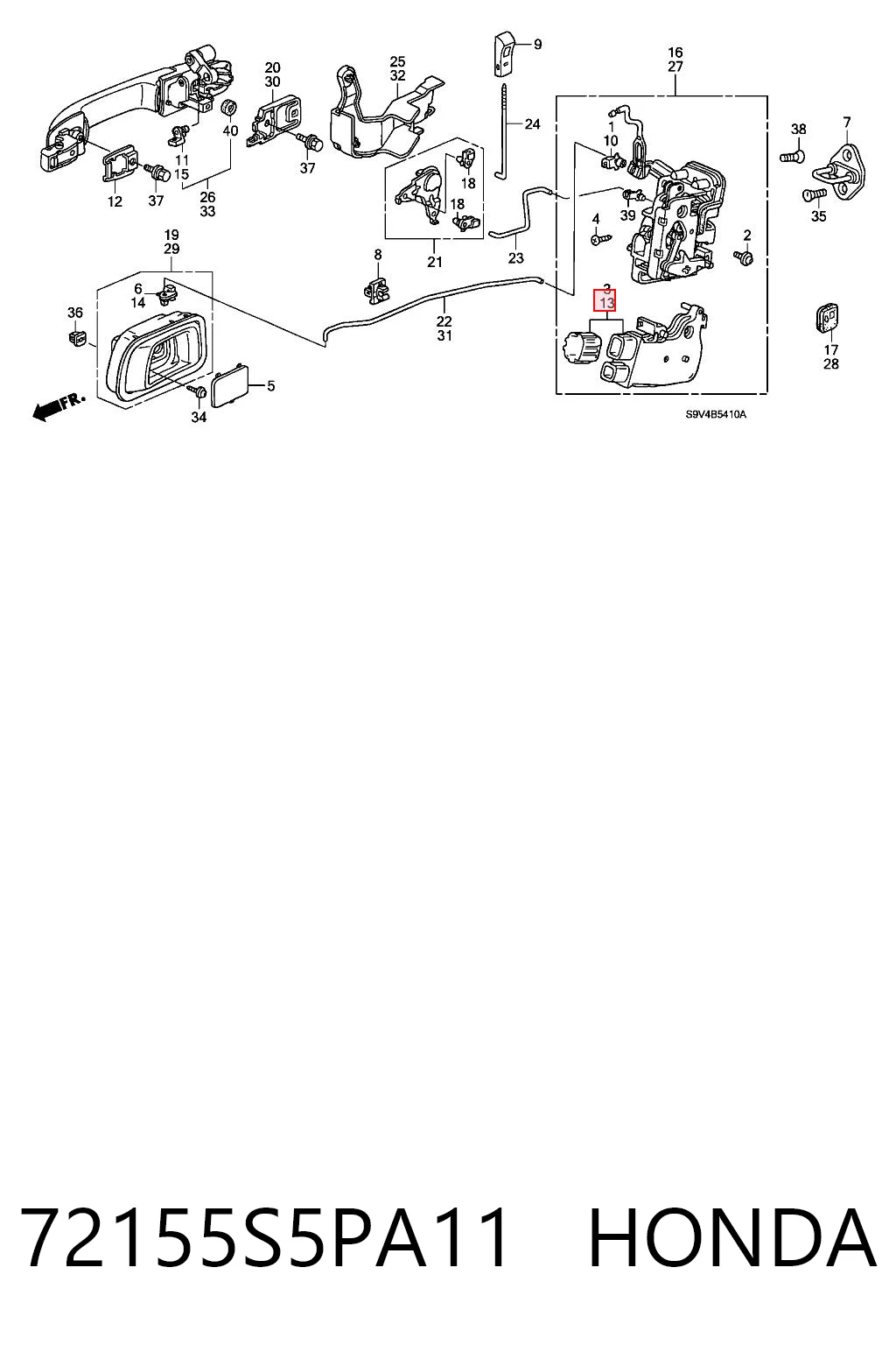 72155S5PA11 Honda Замок водійських дверей