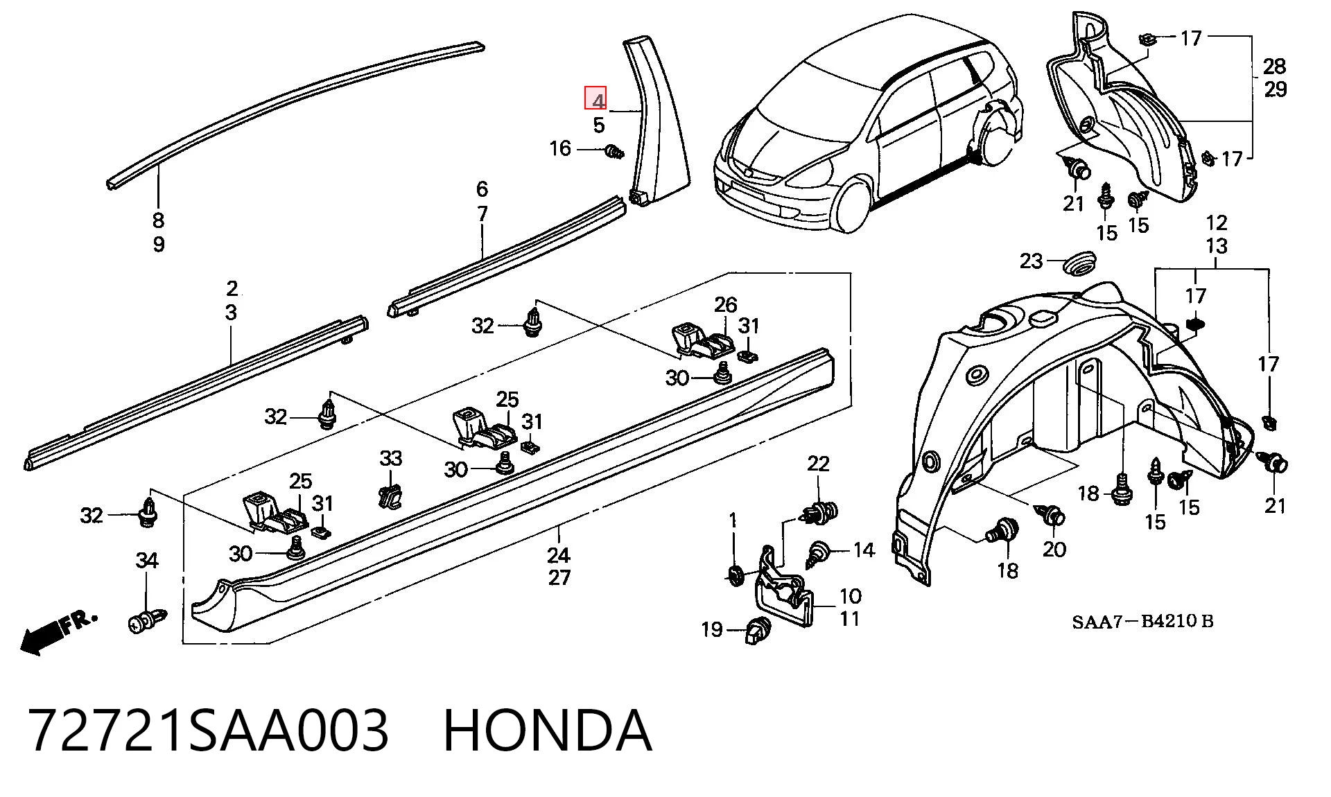 72721SAA003 Honda 