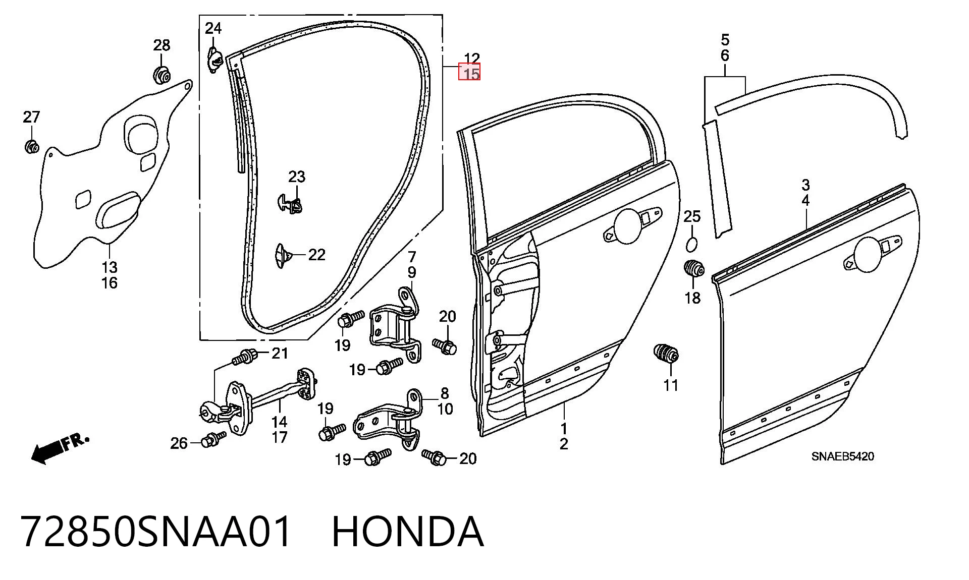 72850SNAA01 Honda 