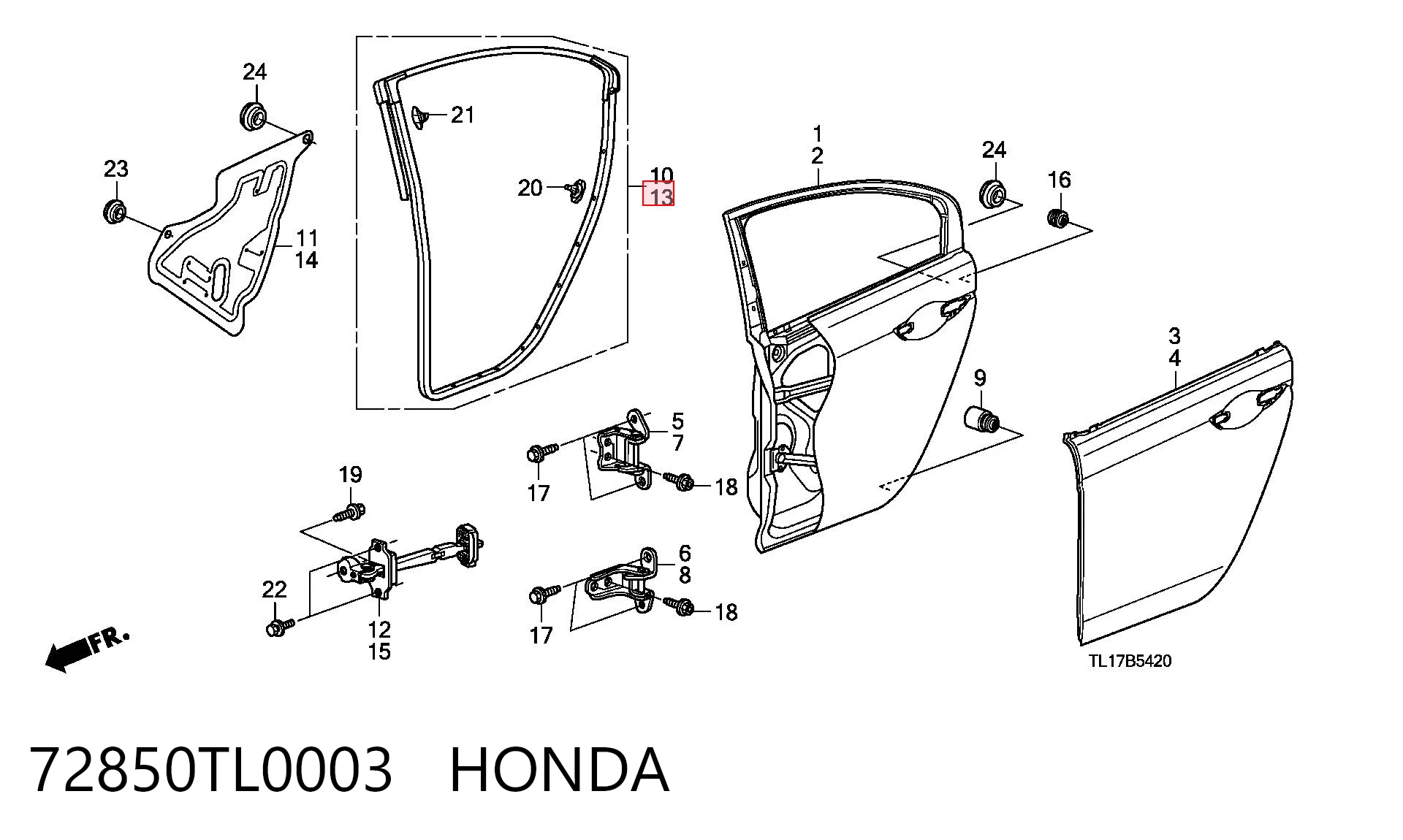72850TL0003 Honda 