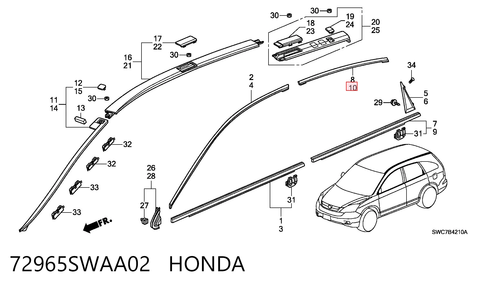 72965SWAA02 Honda 