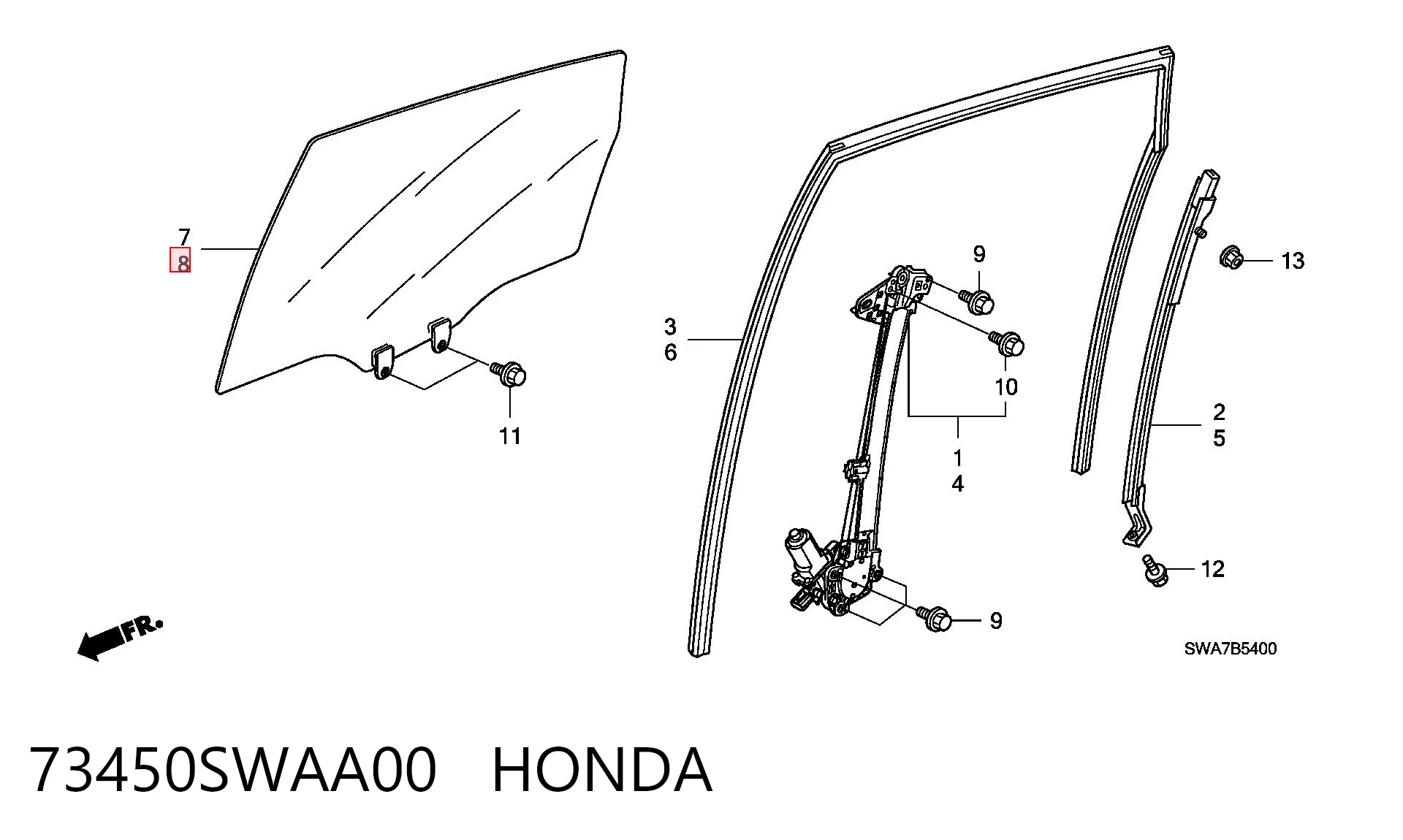 73450SWAA00 Honda 