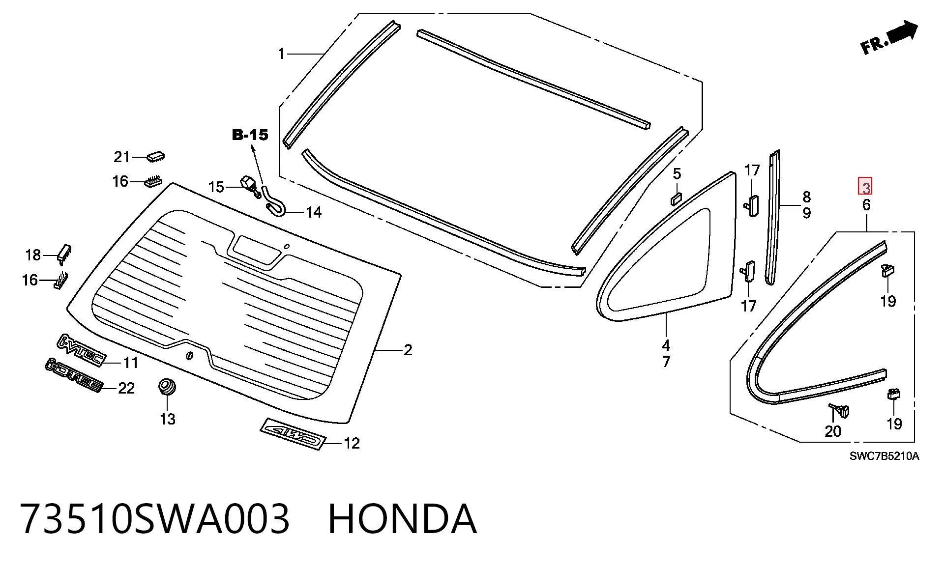 73510SWA003 Honda 