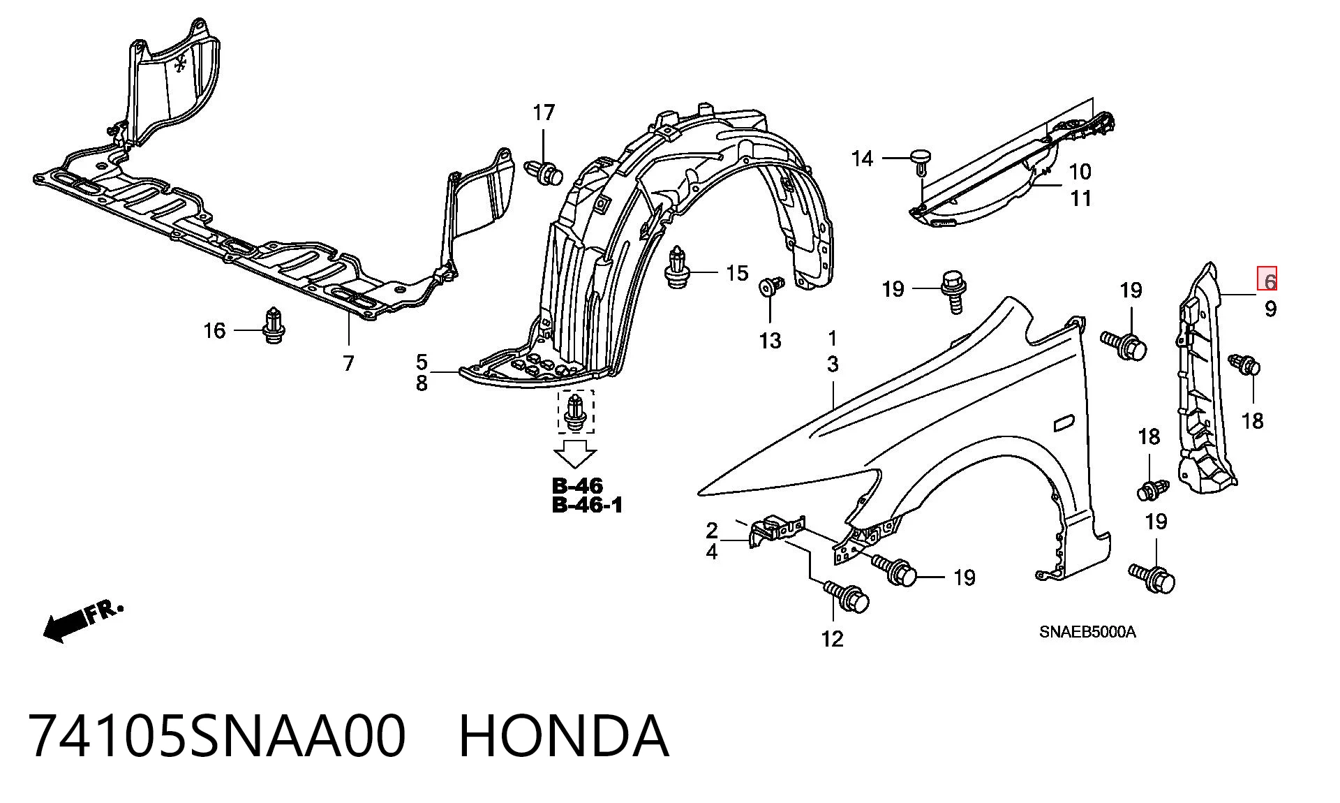 74105SNAA00 Honda 