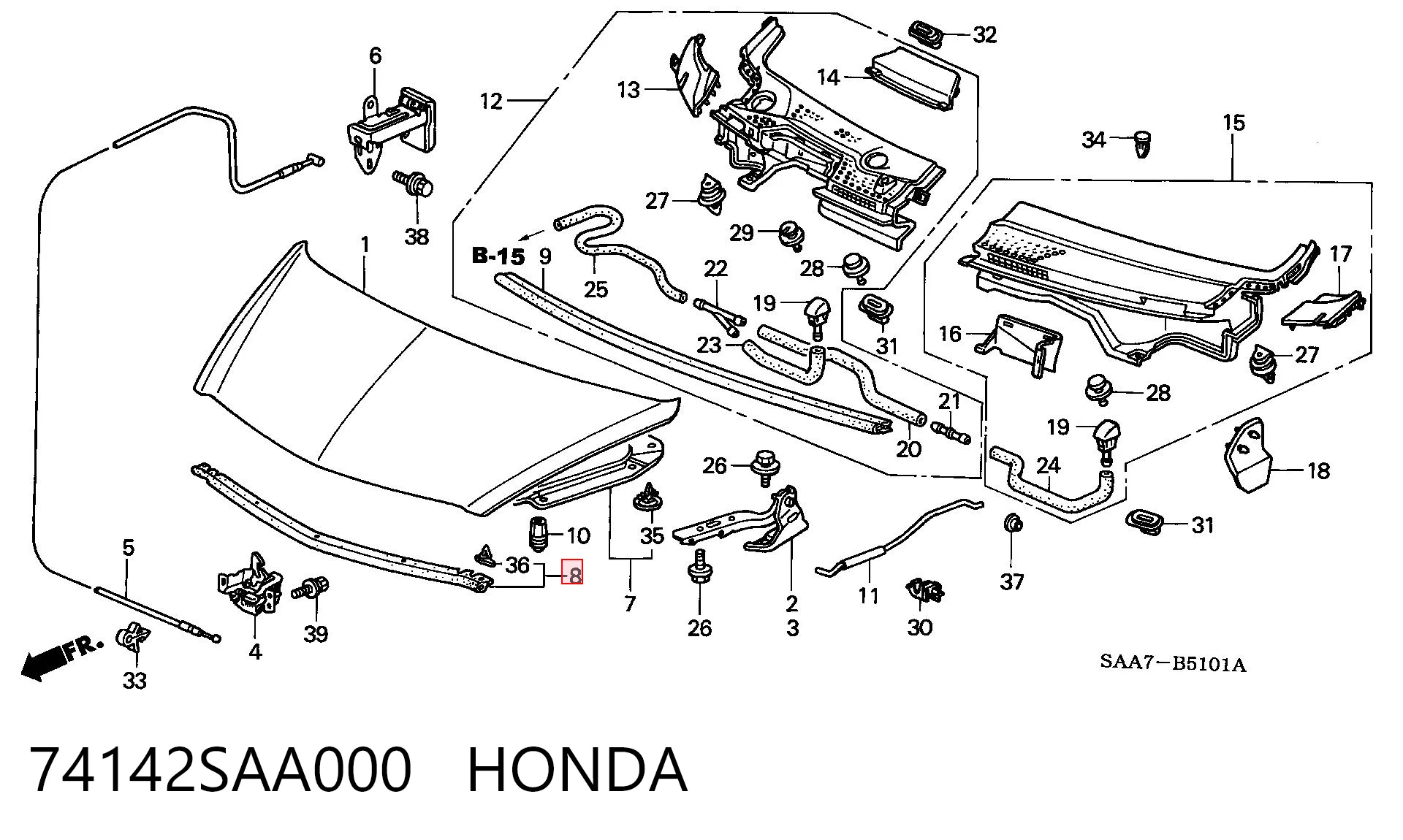 74142SAA000 Honda 