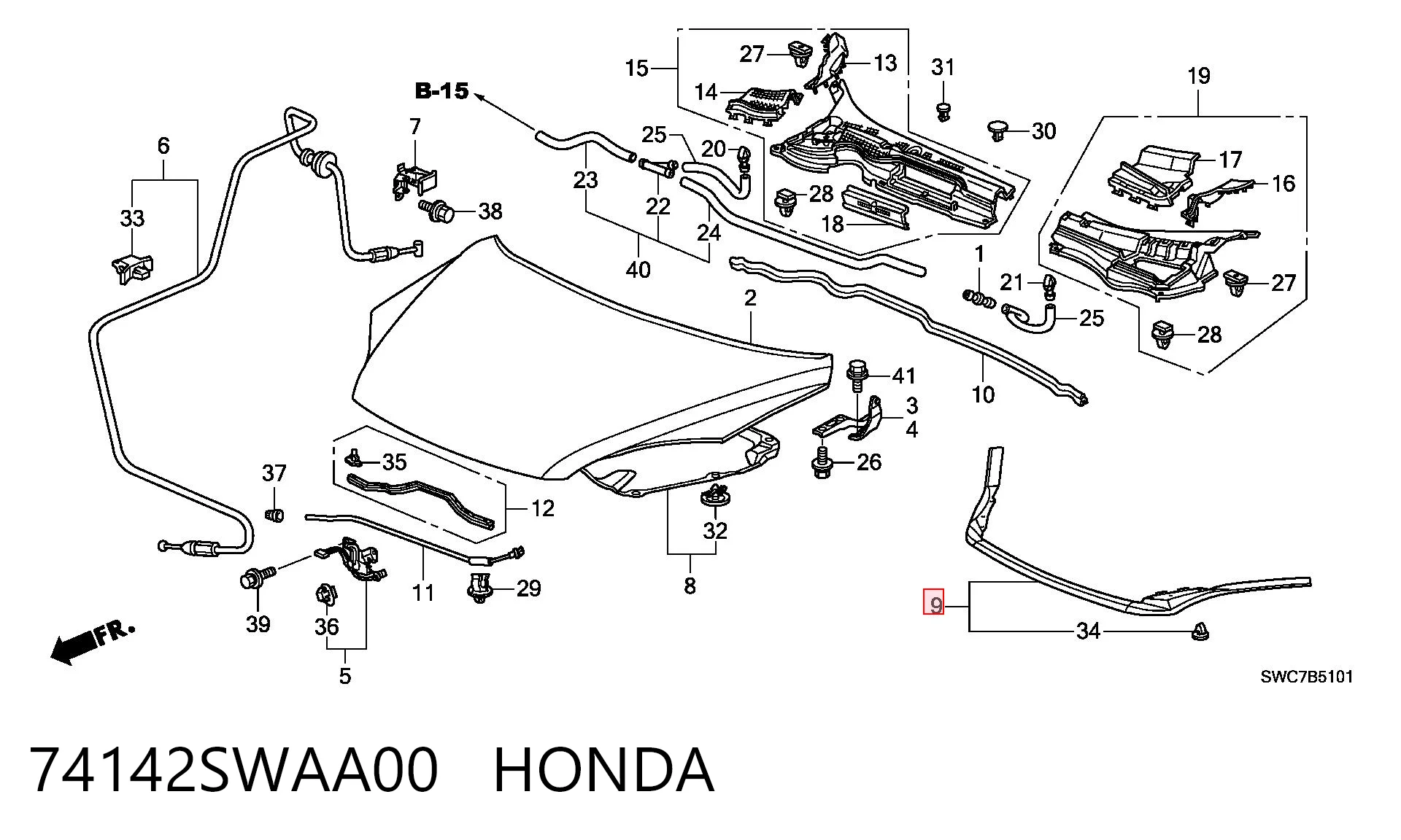 74142SWAA00 Honda 